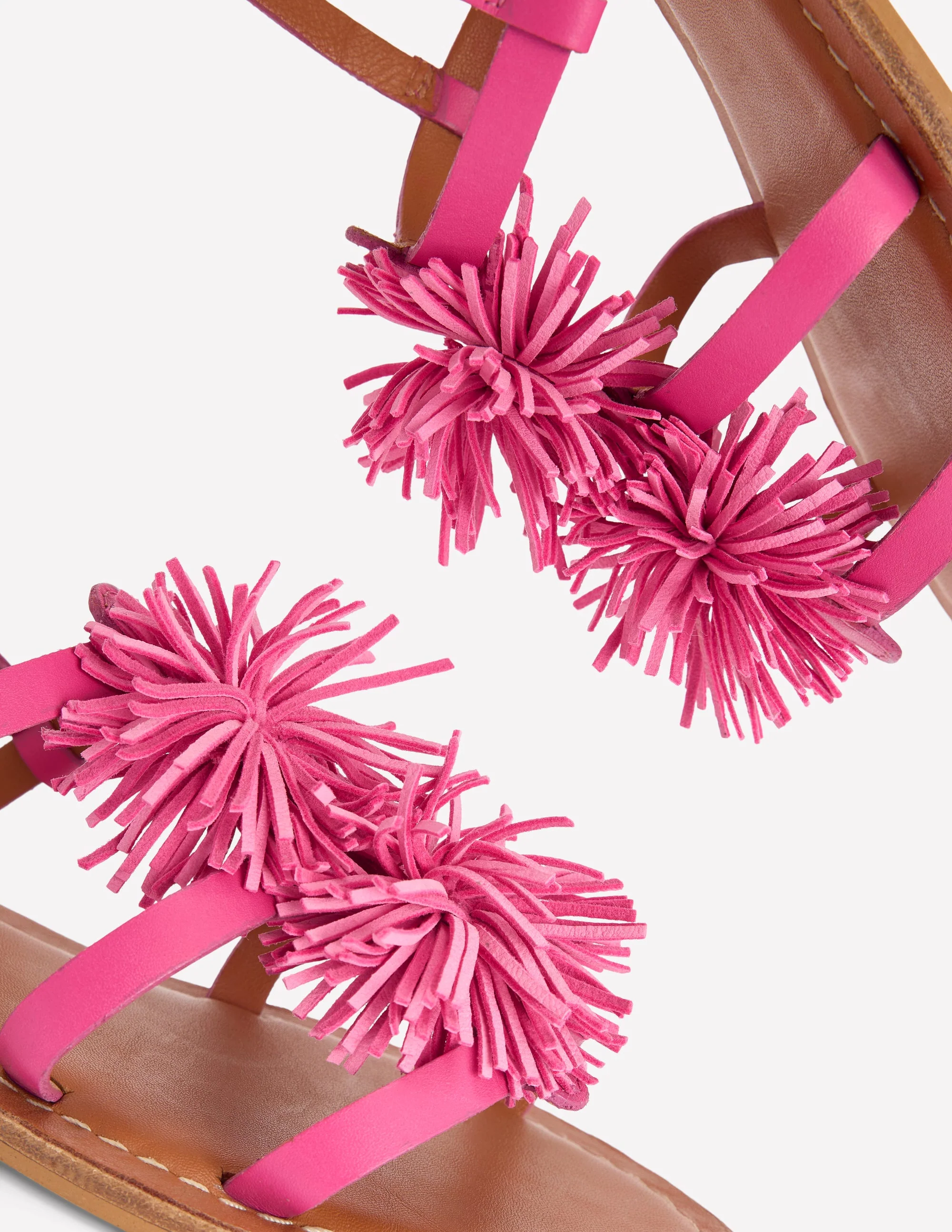 Pom Pom Flat Sandals-Pink - Image 4
