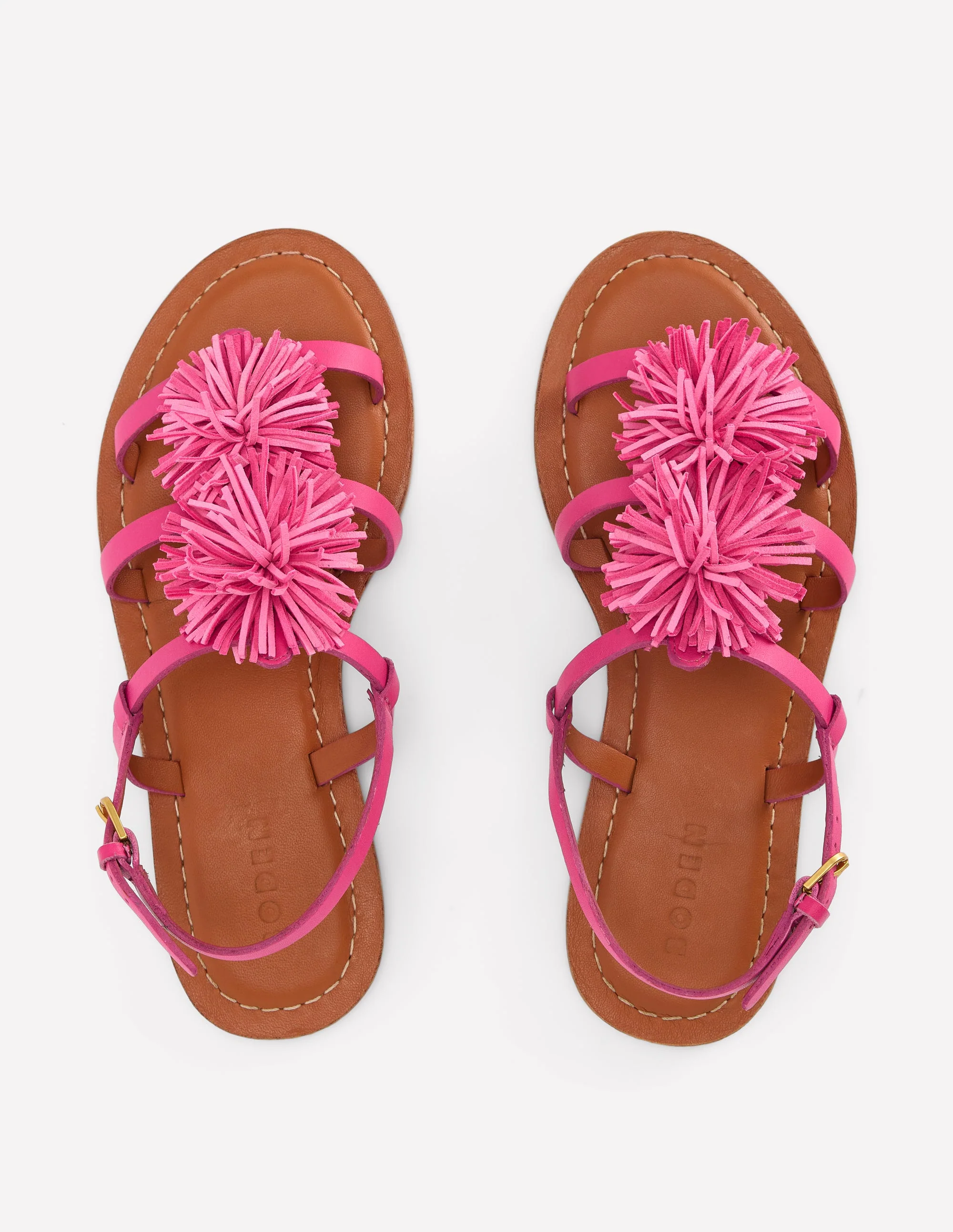 Pom Pom Flat Sandals-Pink - Image 5