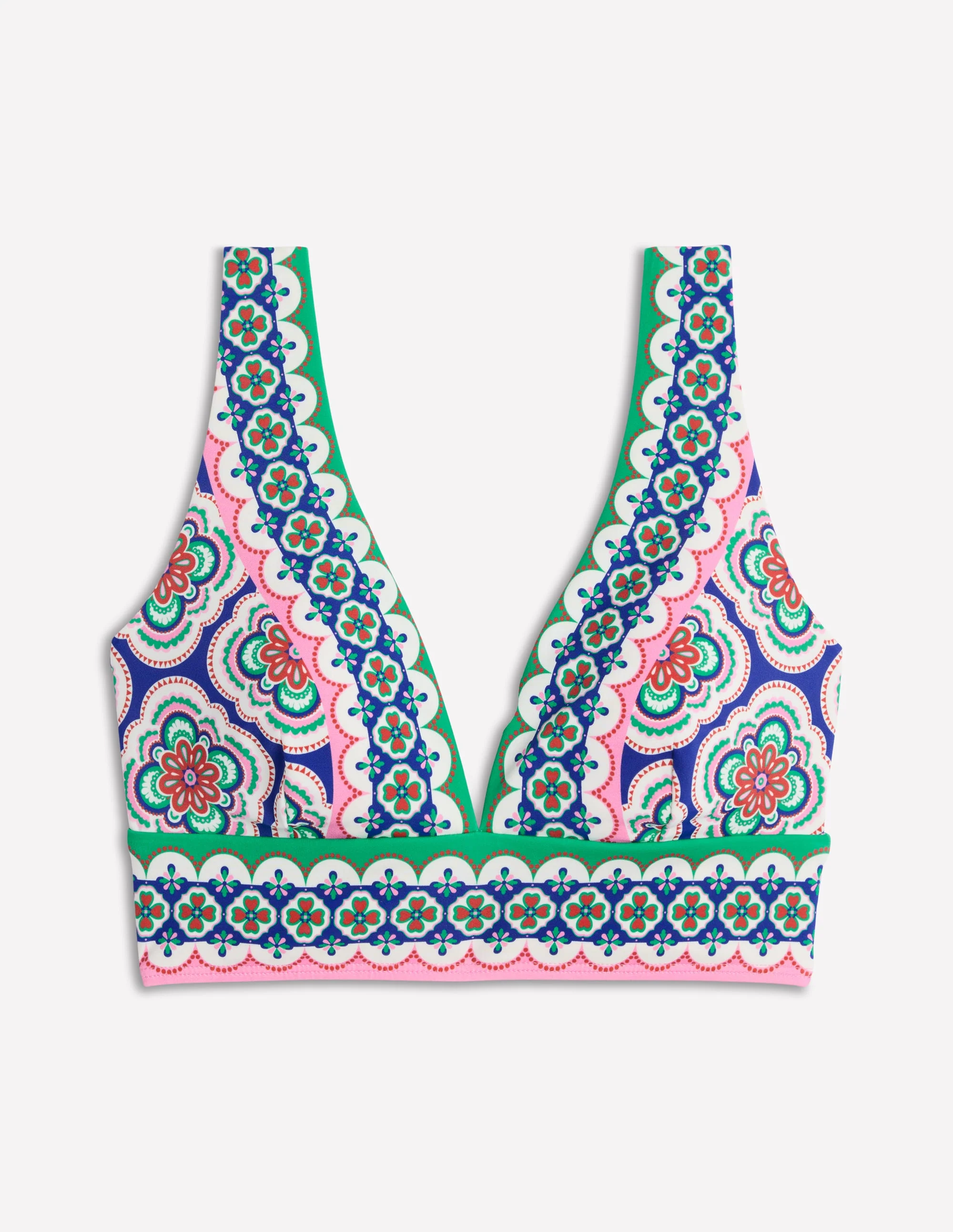 Porto Bikini Top-Bright Blue, Botanic Blush - Image 6
