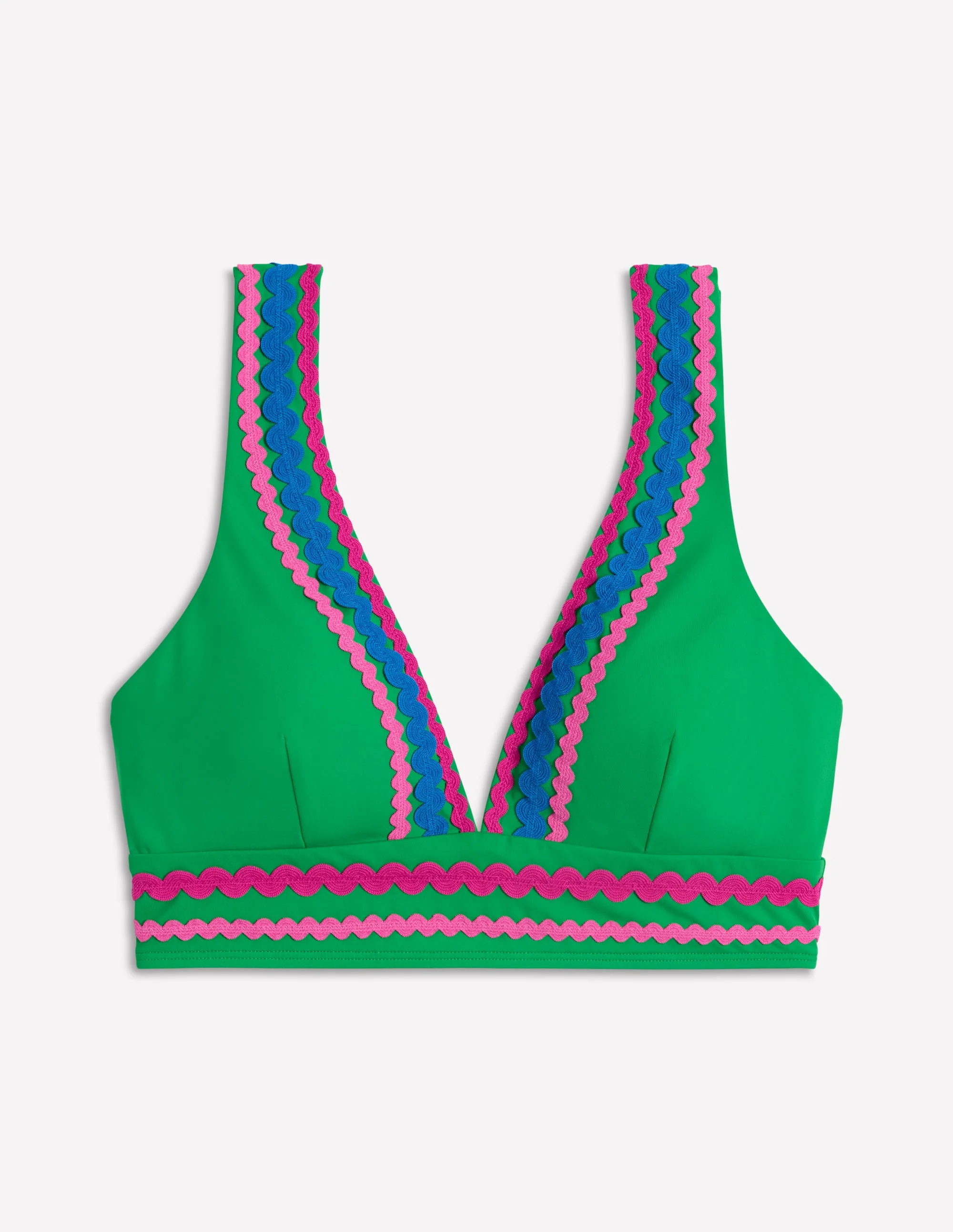 Porto Bikini Top-Bright Green Rik Rak - Image 5