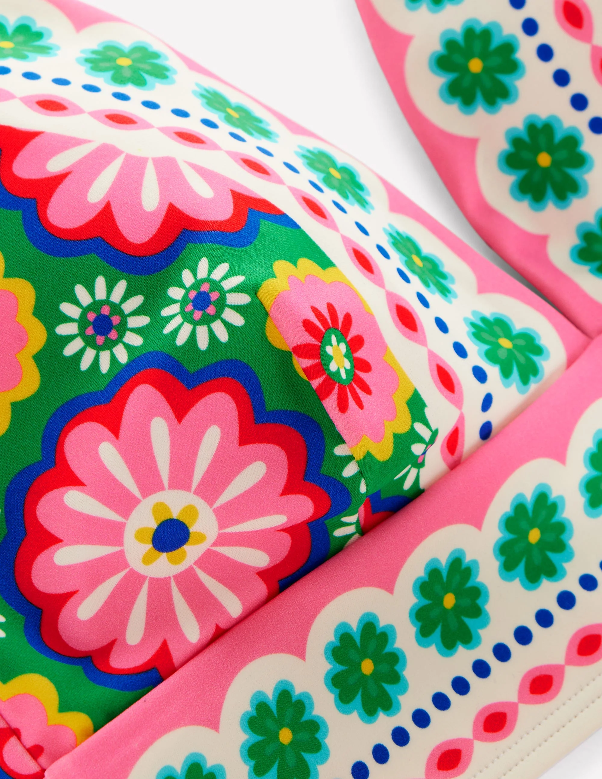 Porto Bikini Top-Multi, Flower Tile - Image 5