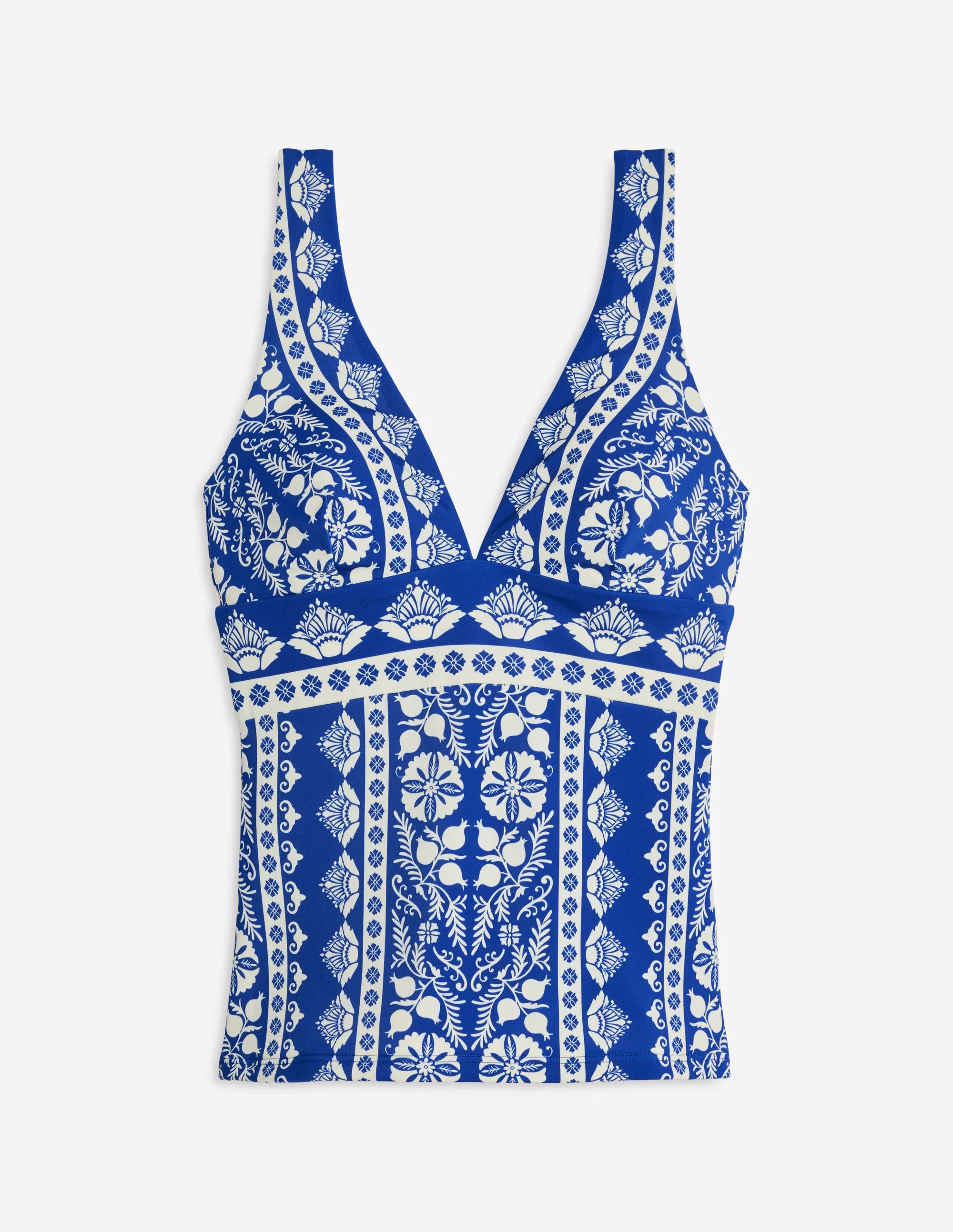 Porto Tankini Top-Bright Blue, Ornate Stripe - Image 5
