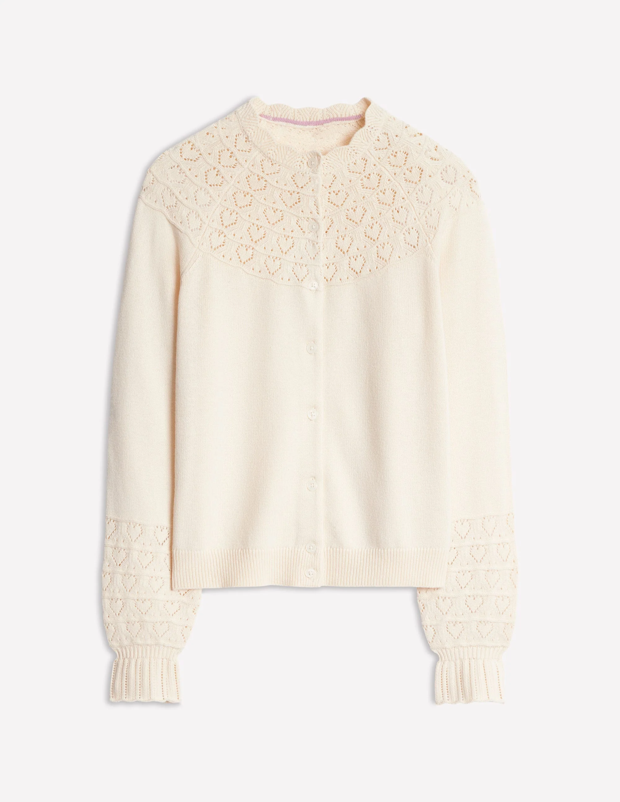 Pretty Raglan Cardigan-Warm Ivory - Image 5