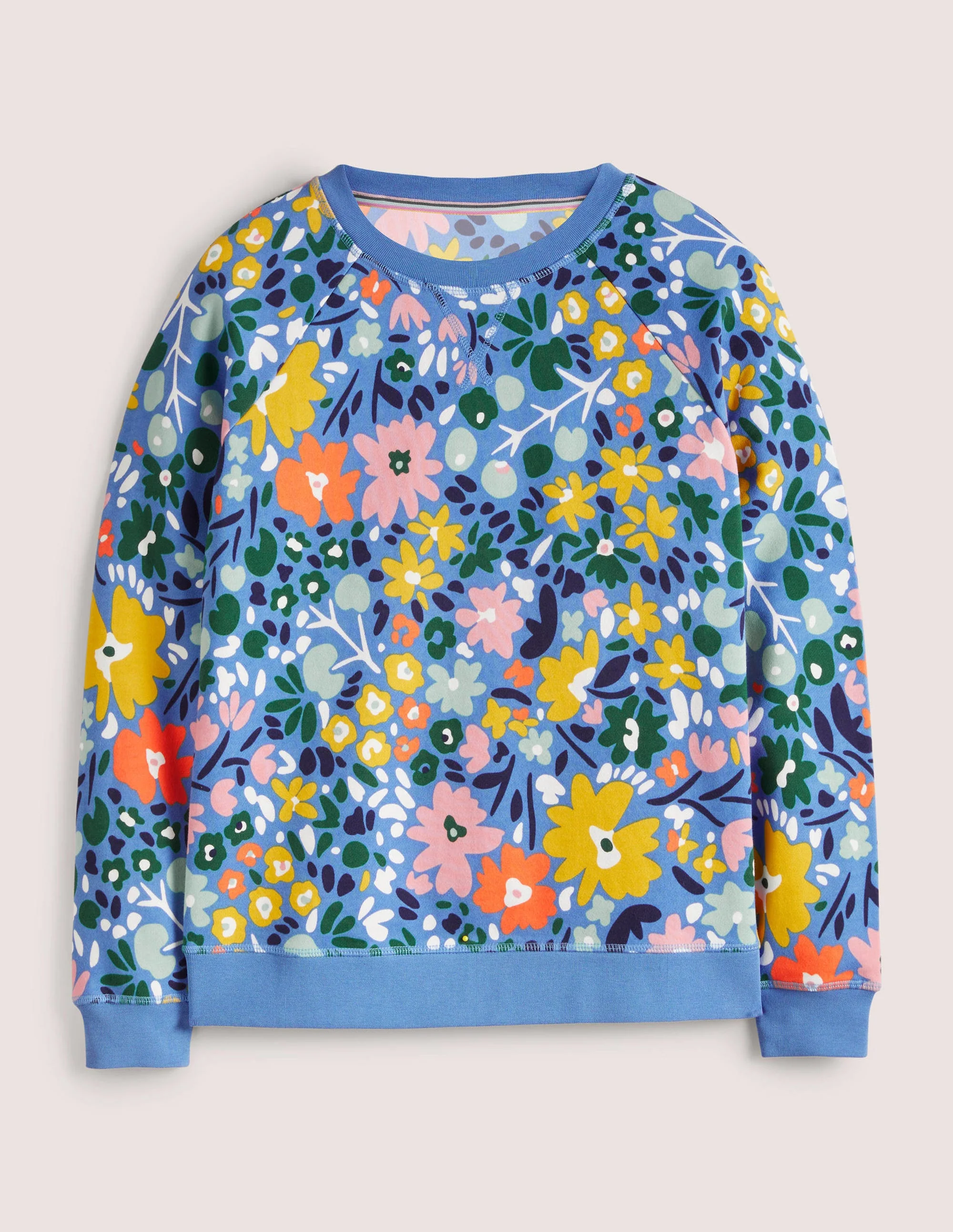Printed Cotton Sweatshirt-Riviera Blue, Abstract Ditsy - Image 6