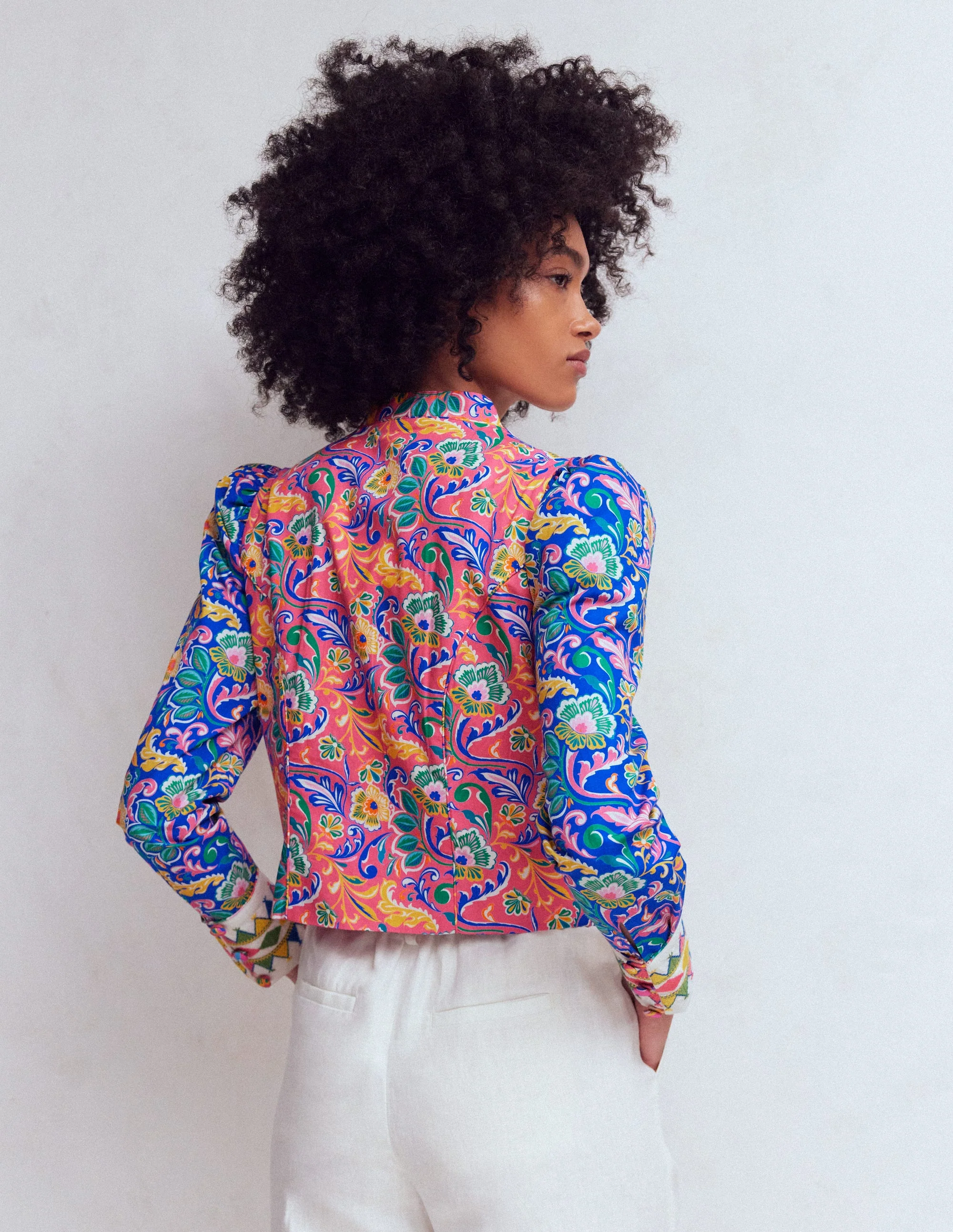 Printed Trim Jacket-Multi, Enchanting Bouquet - Image 4