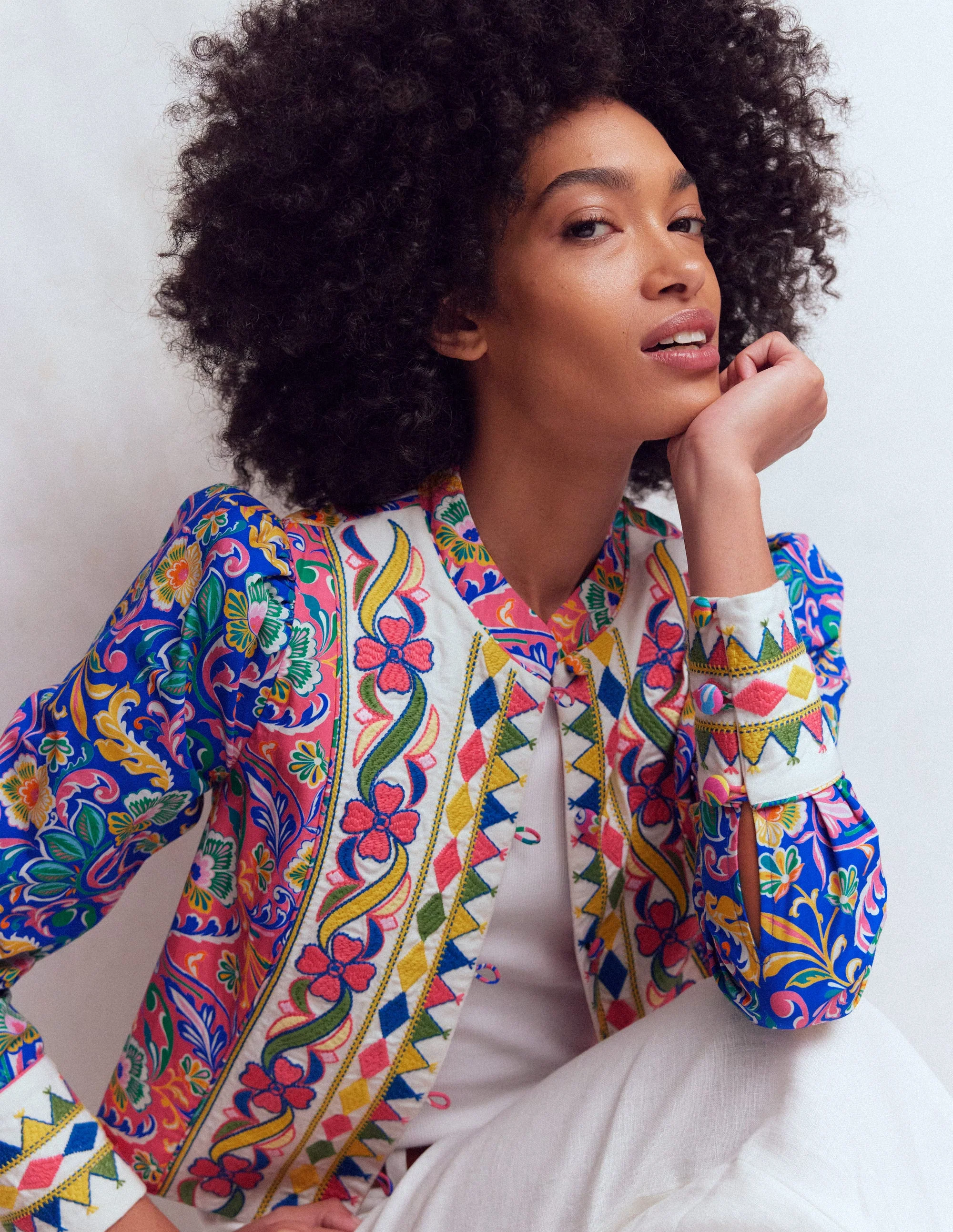 Printed Trim Jacket-Multi, Enchanting Bouquet - Image 7