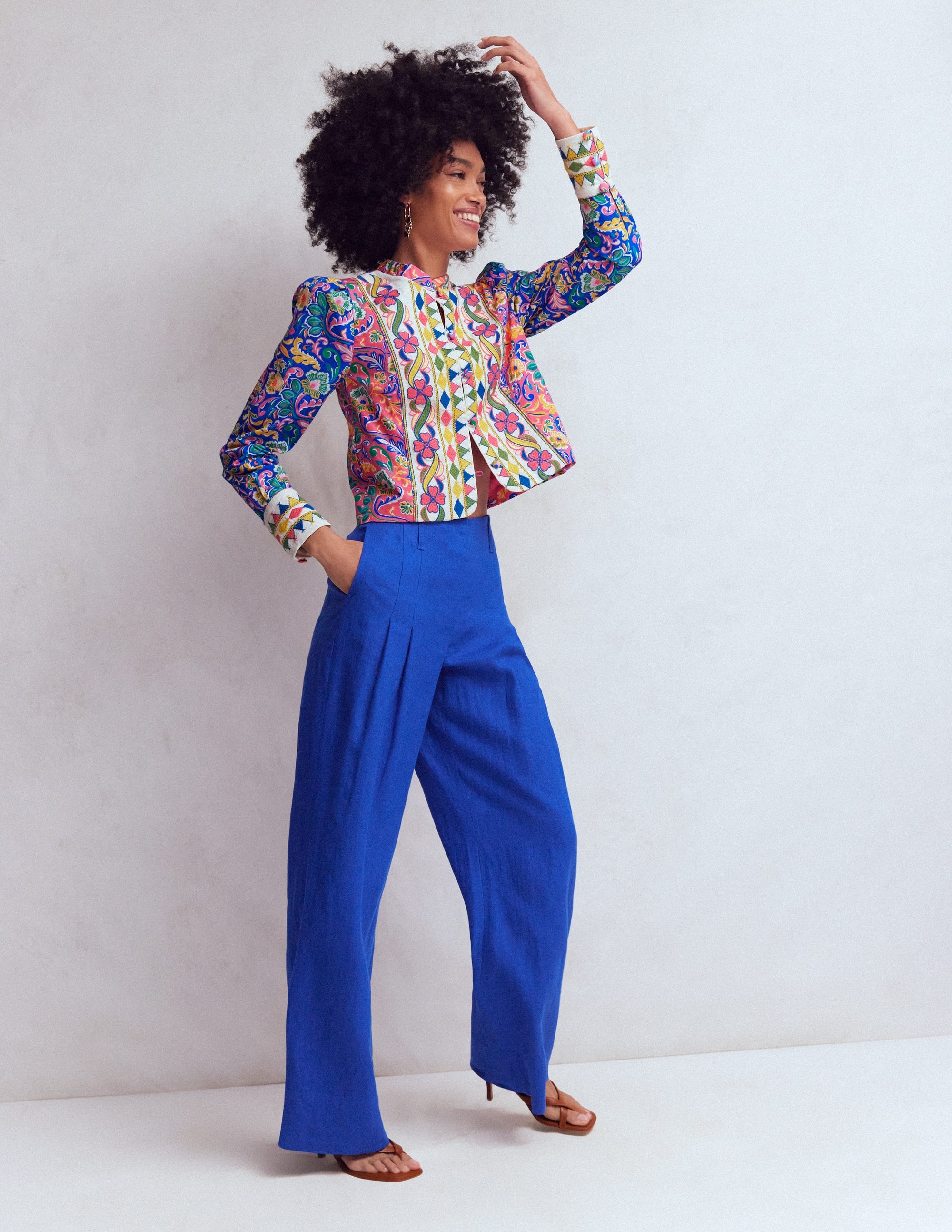 Printed Trim Jacket-Multi, Enchanting Bouquet - Image 8
