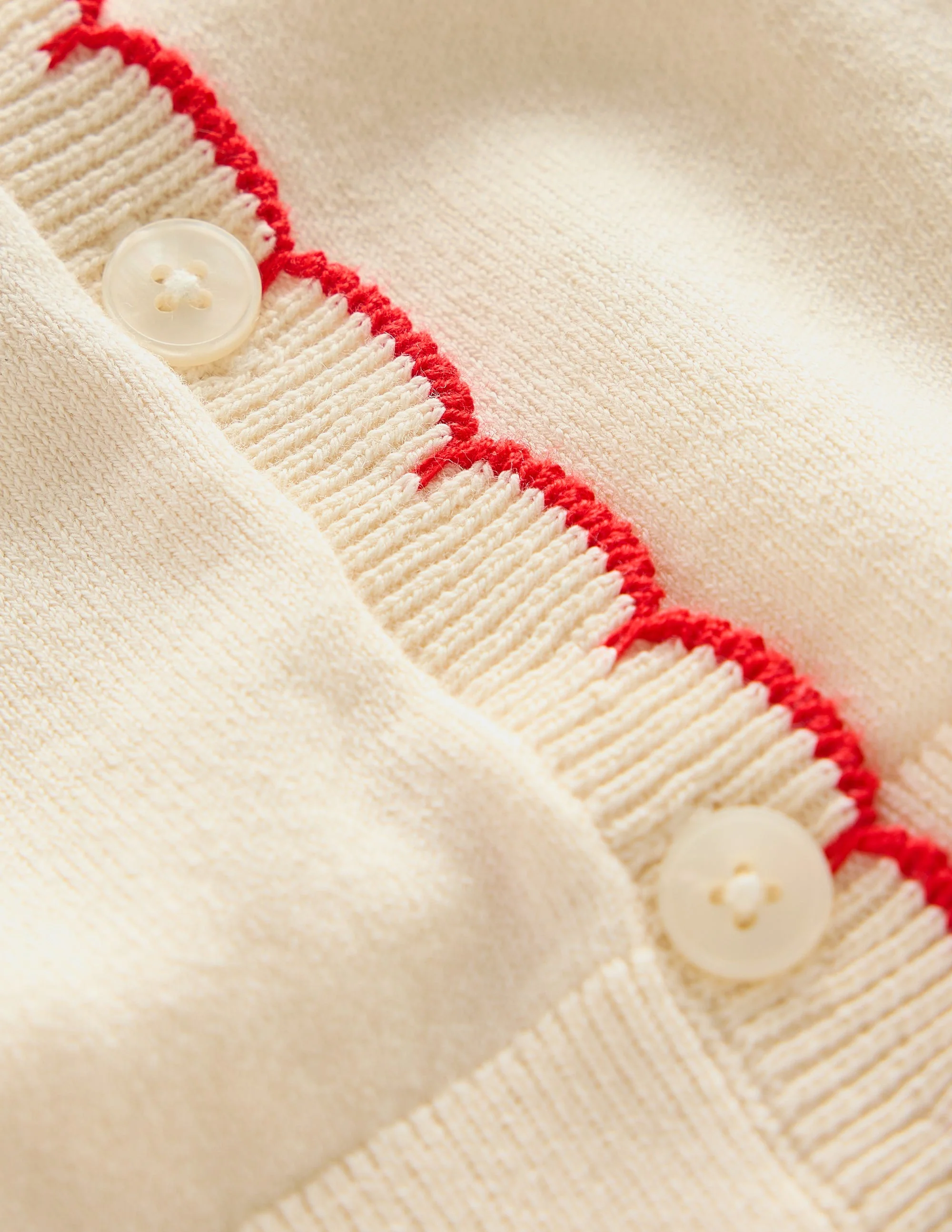 Pru Scallop Trim Cardigan-Warm Ivory - Image 6