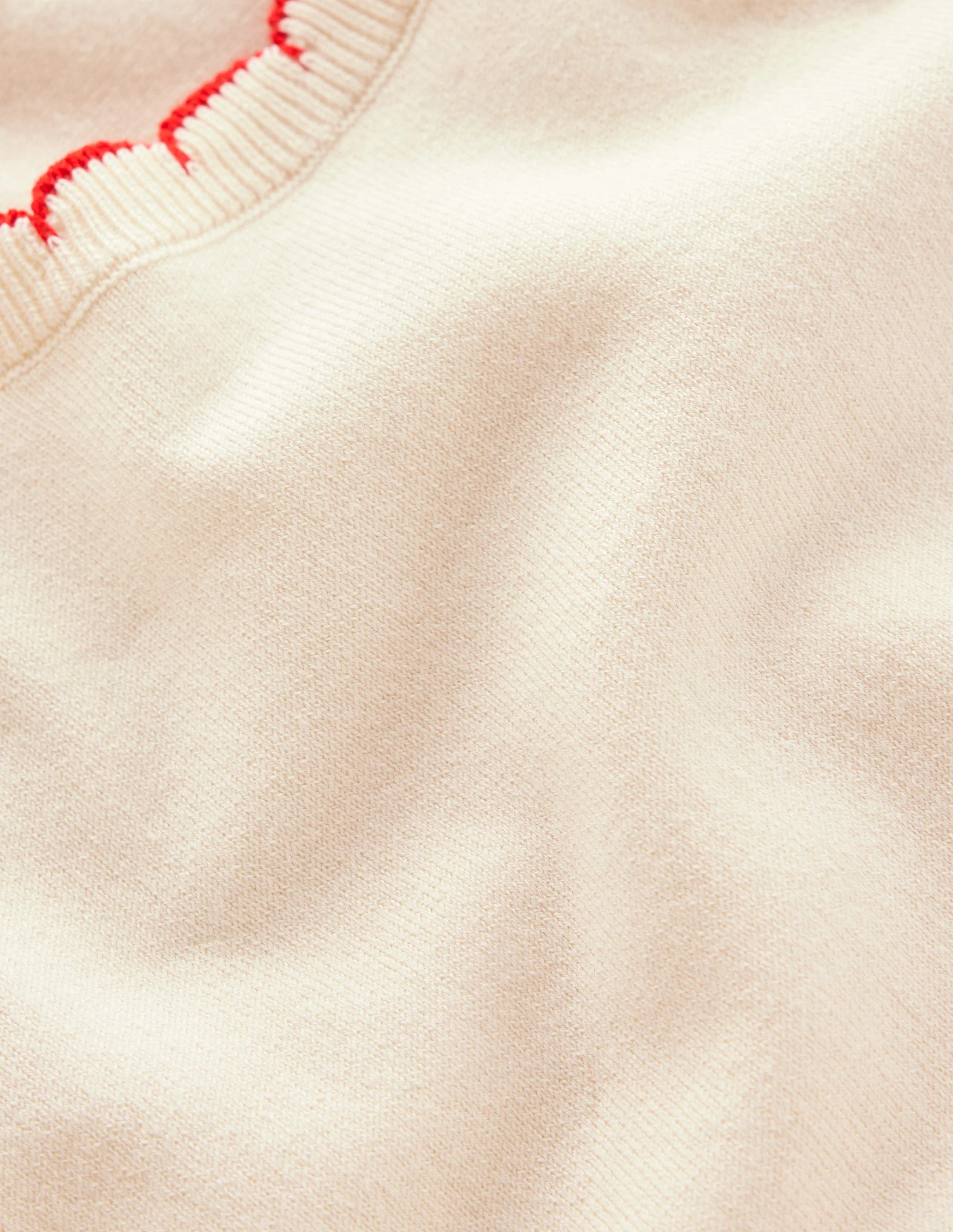 Pru Scallop Trim Sweater-Warm Ivory - Image 7