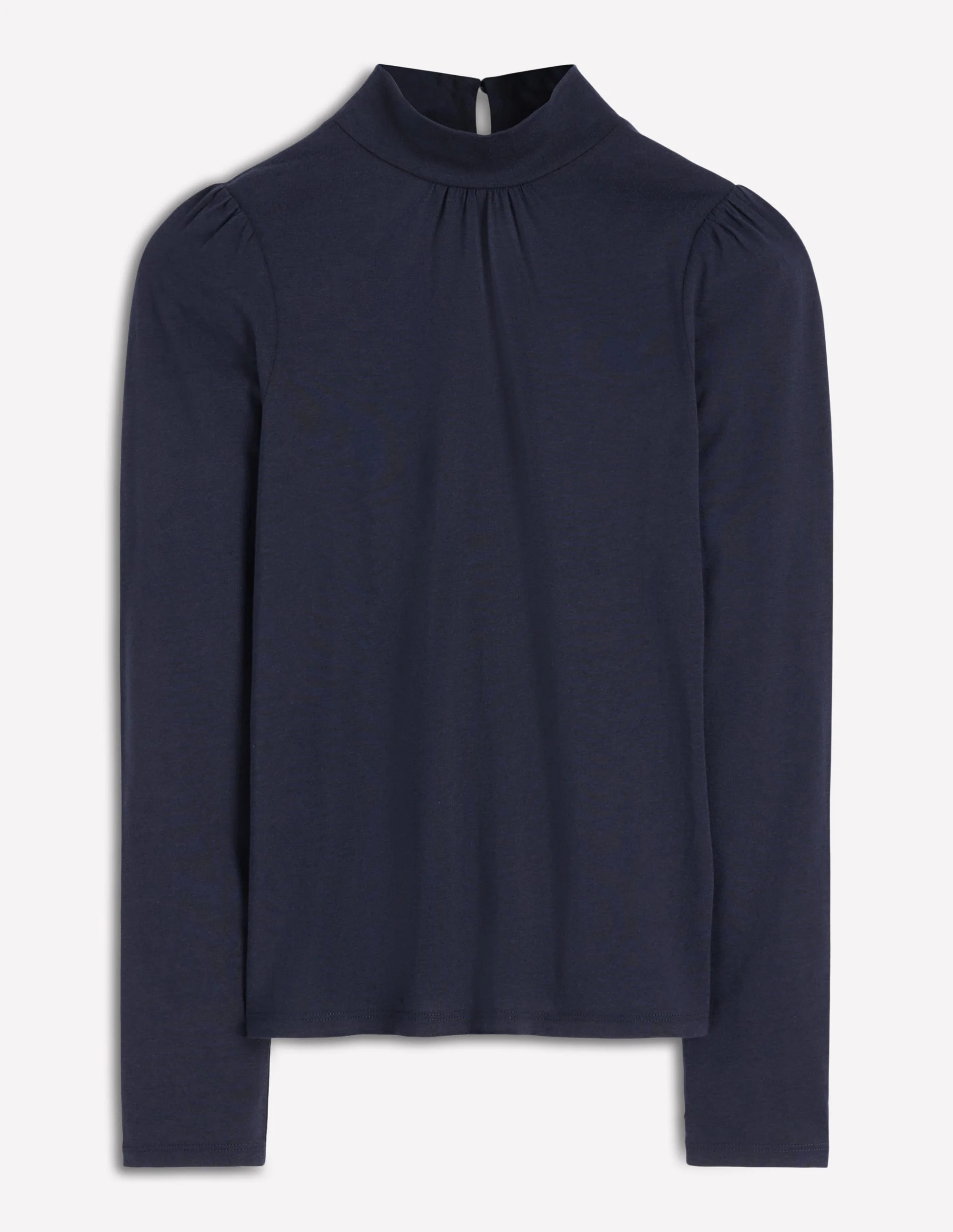 Puff Shoulder Jersey Top-Navy - Image 5