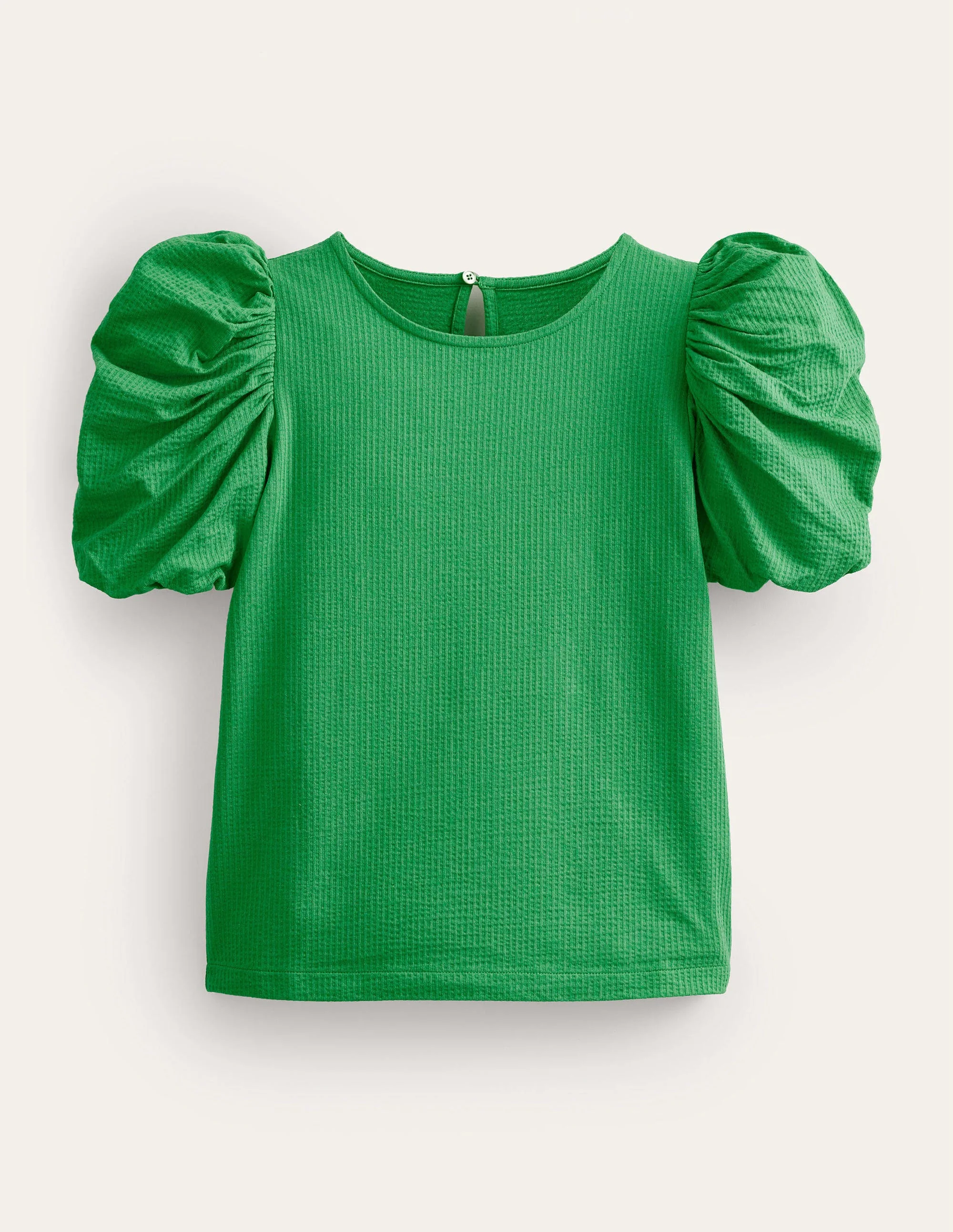 Puff Sleeve Jersey Top-Green Bee - Image 5