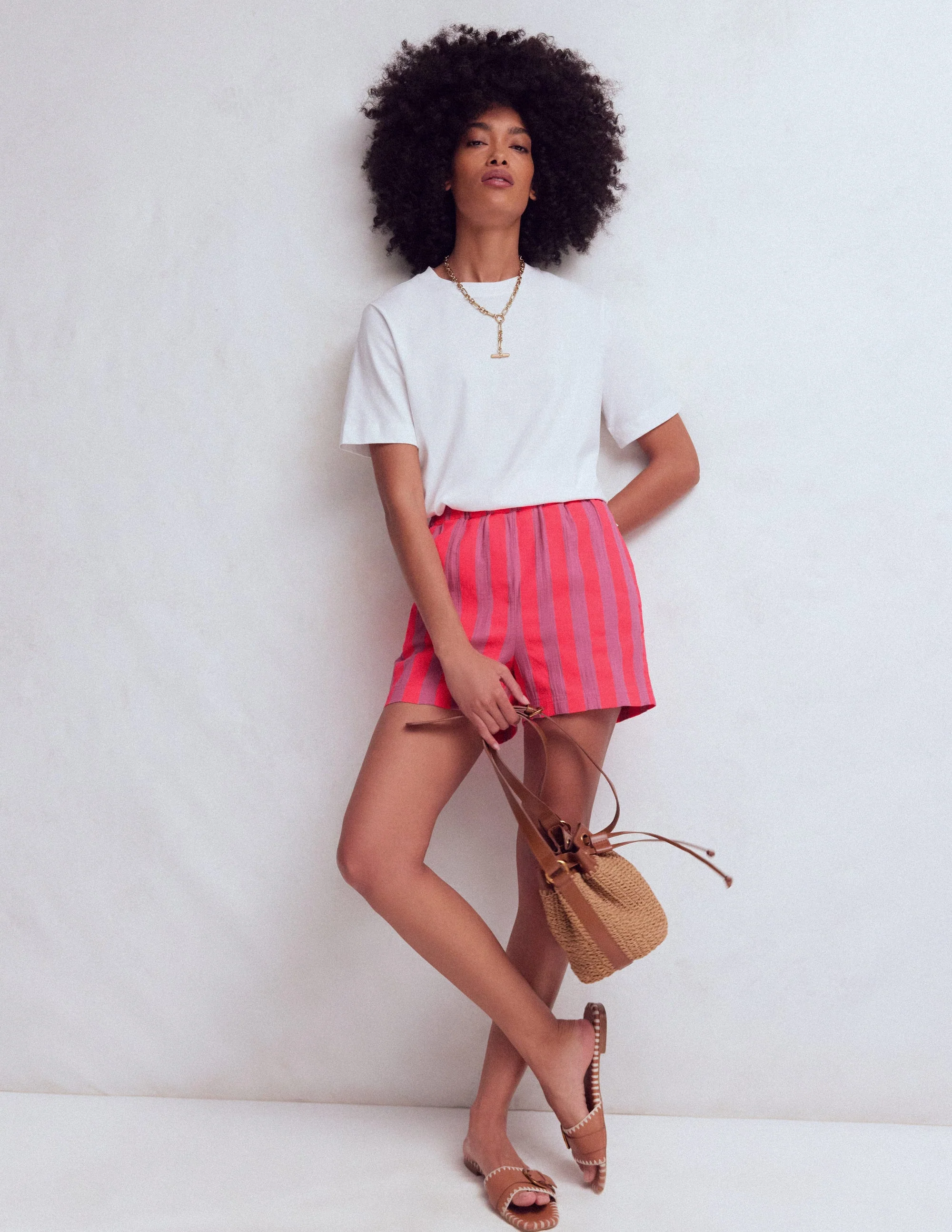 Pull On Double Cloth Shorts-Neon Stripe - Image 6
