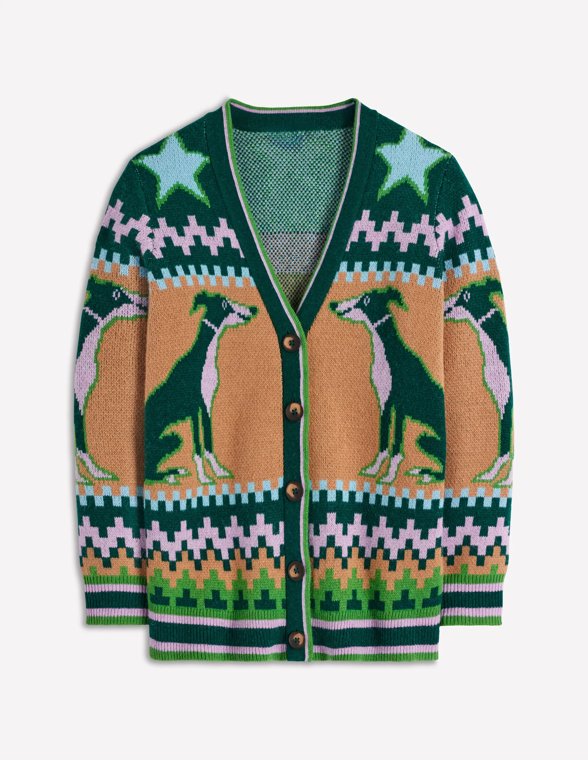 Quinn Boyfriend Cardigan-Emerald Night Whippet - Image 7