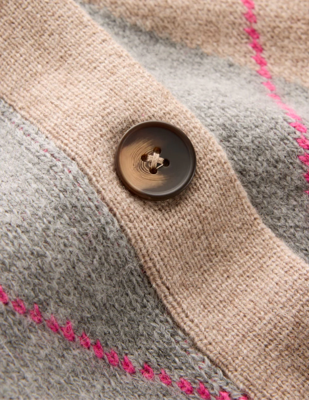 Quinn Boyfriend Cardigan-Neutral Argyle - Image 8