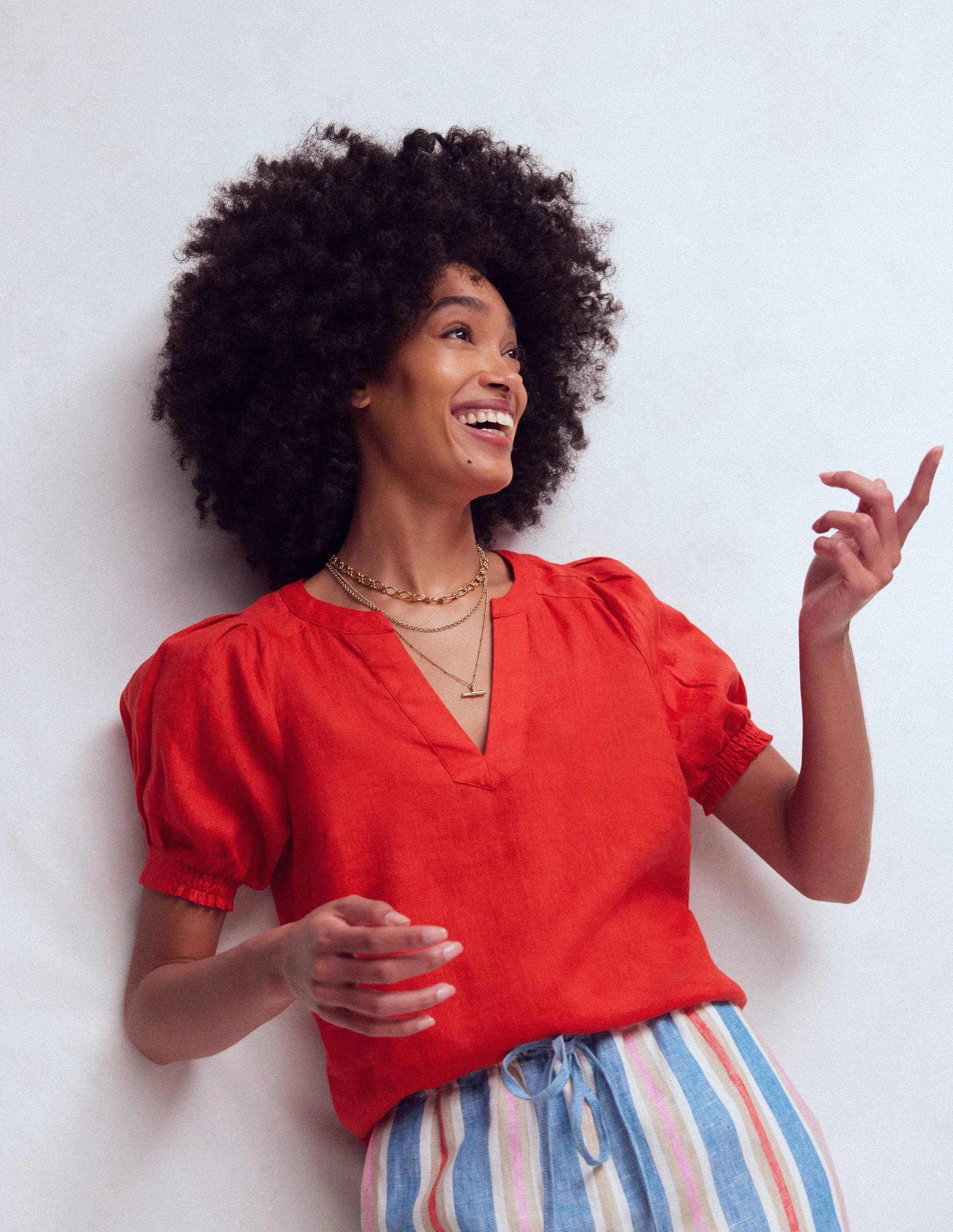 Rae Linen Top-Blood Orange