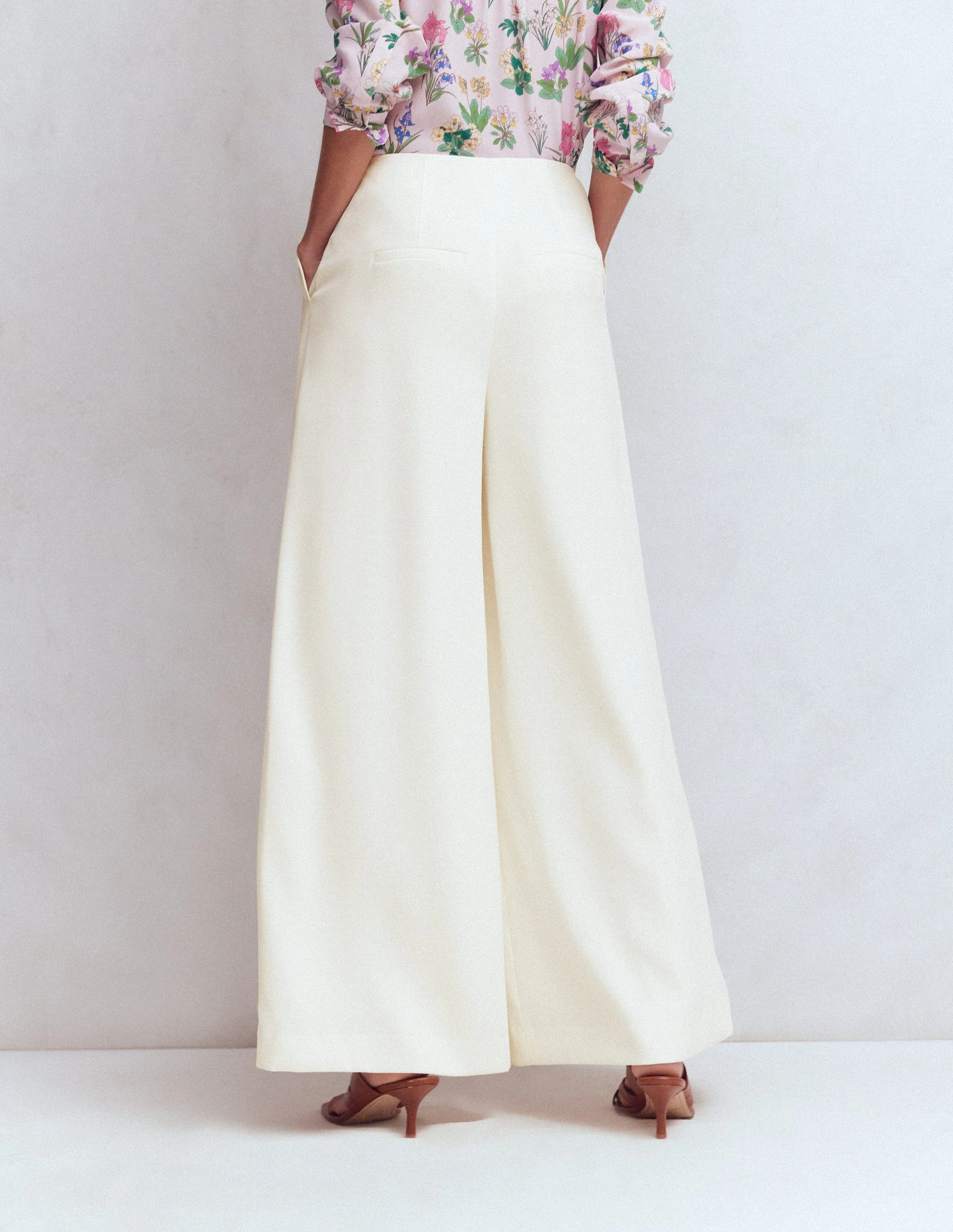 Regent Wide Leg Pants-Ivory - Image 4