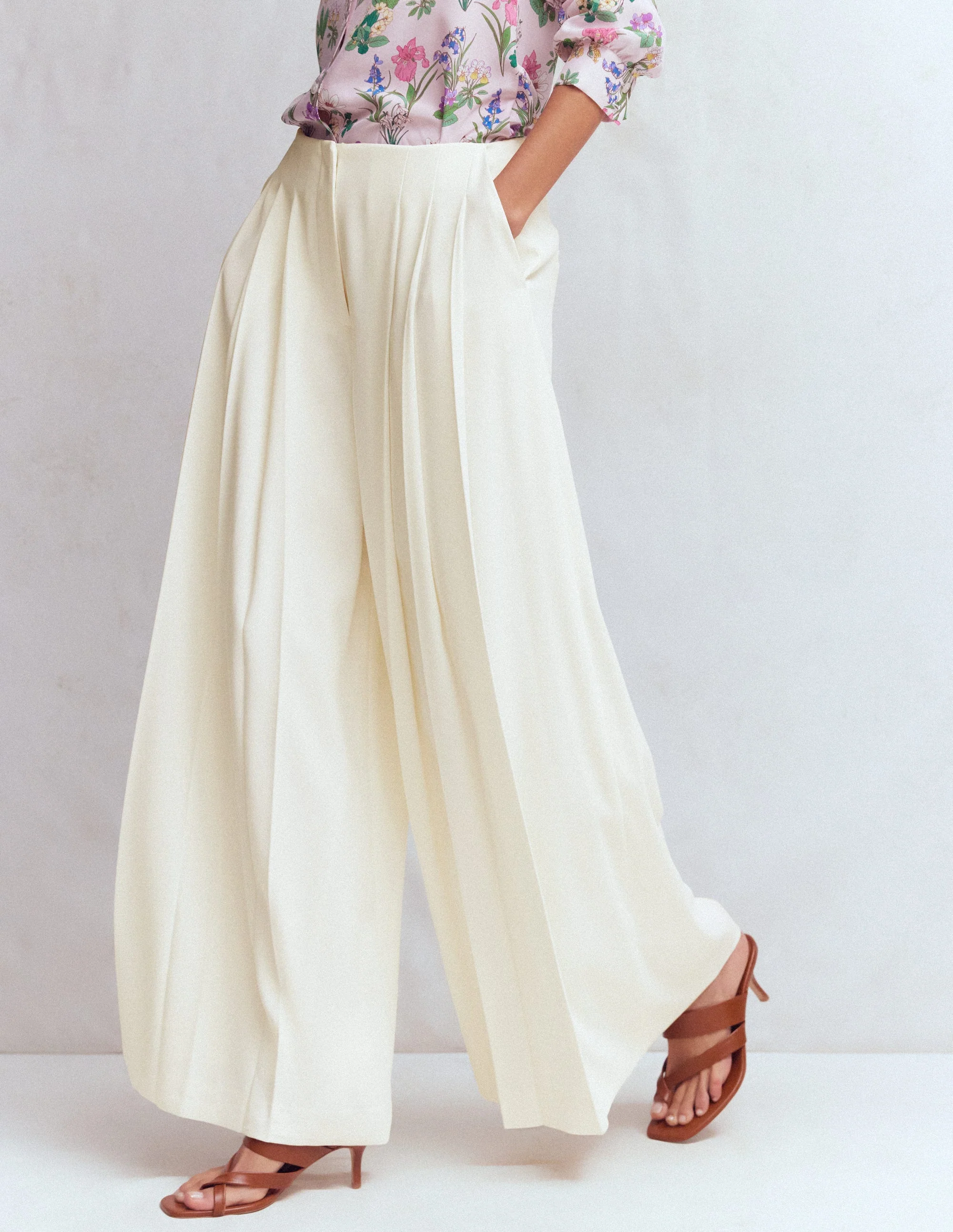 Regent Wide Leg Pants-Ivory - Image 5