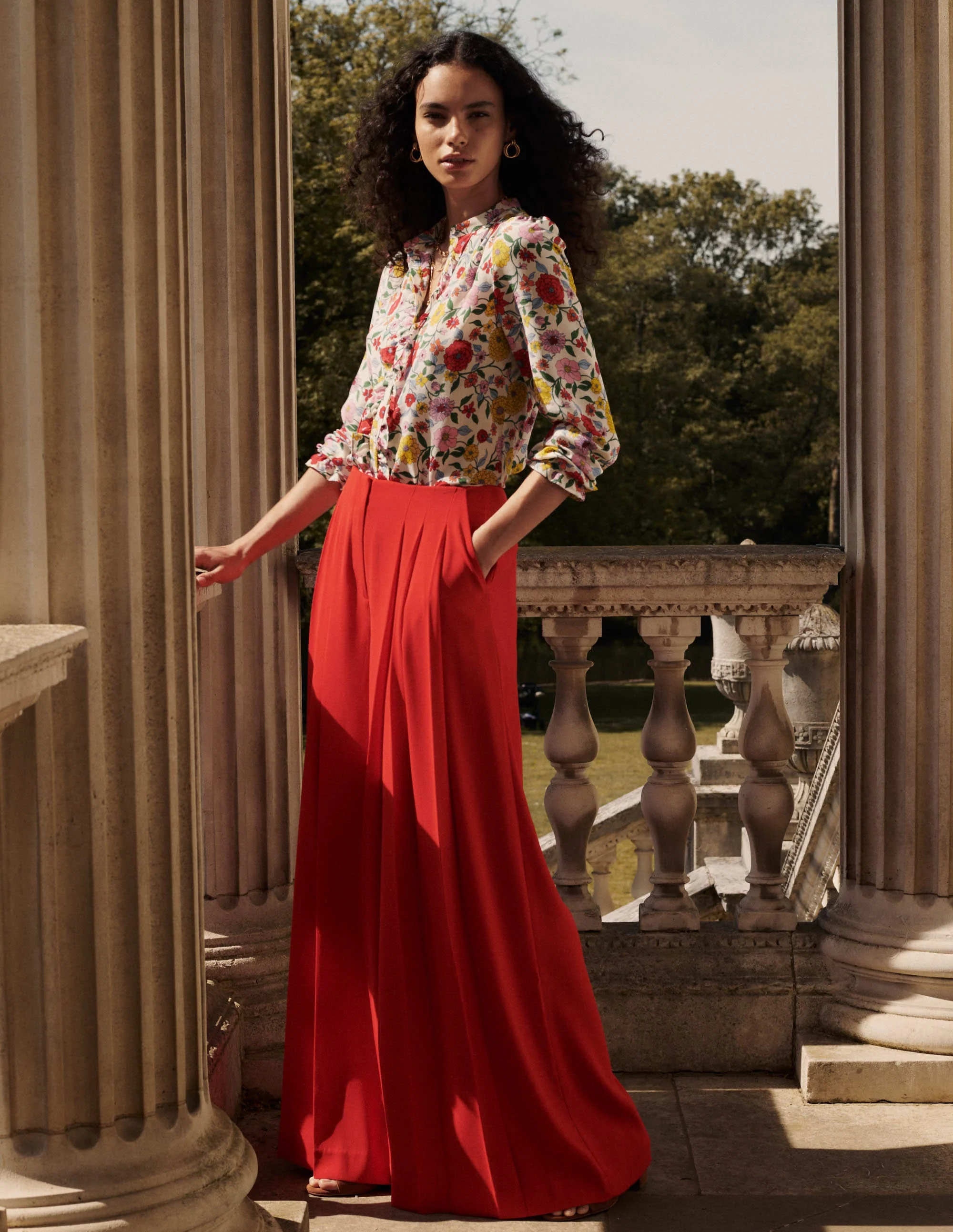 Regent Wide Leg Pants-Poppy Red - Image 7
