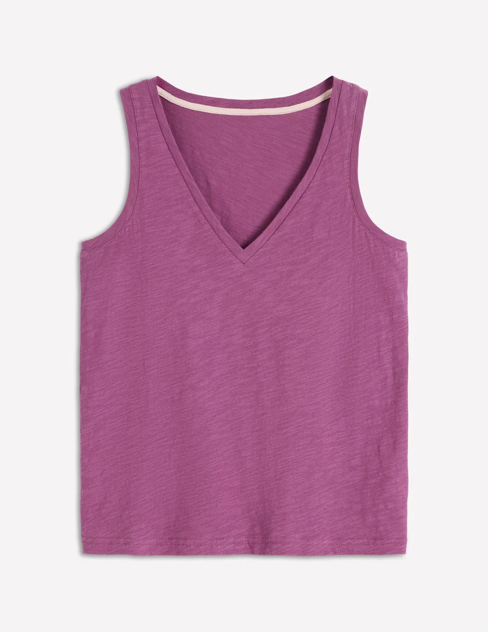Regular V-Neck Slub Tank-Damson - Image 5