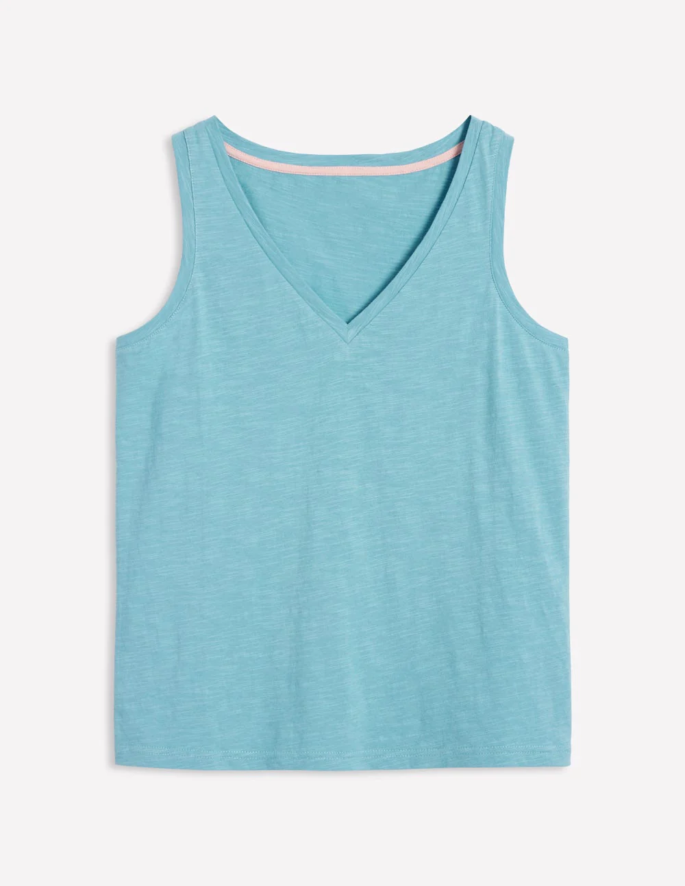 Regular V-Neck Slub Tank-Duck Egg Blue - Image 5
