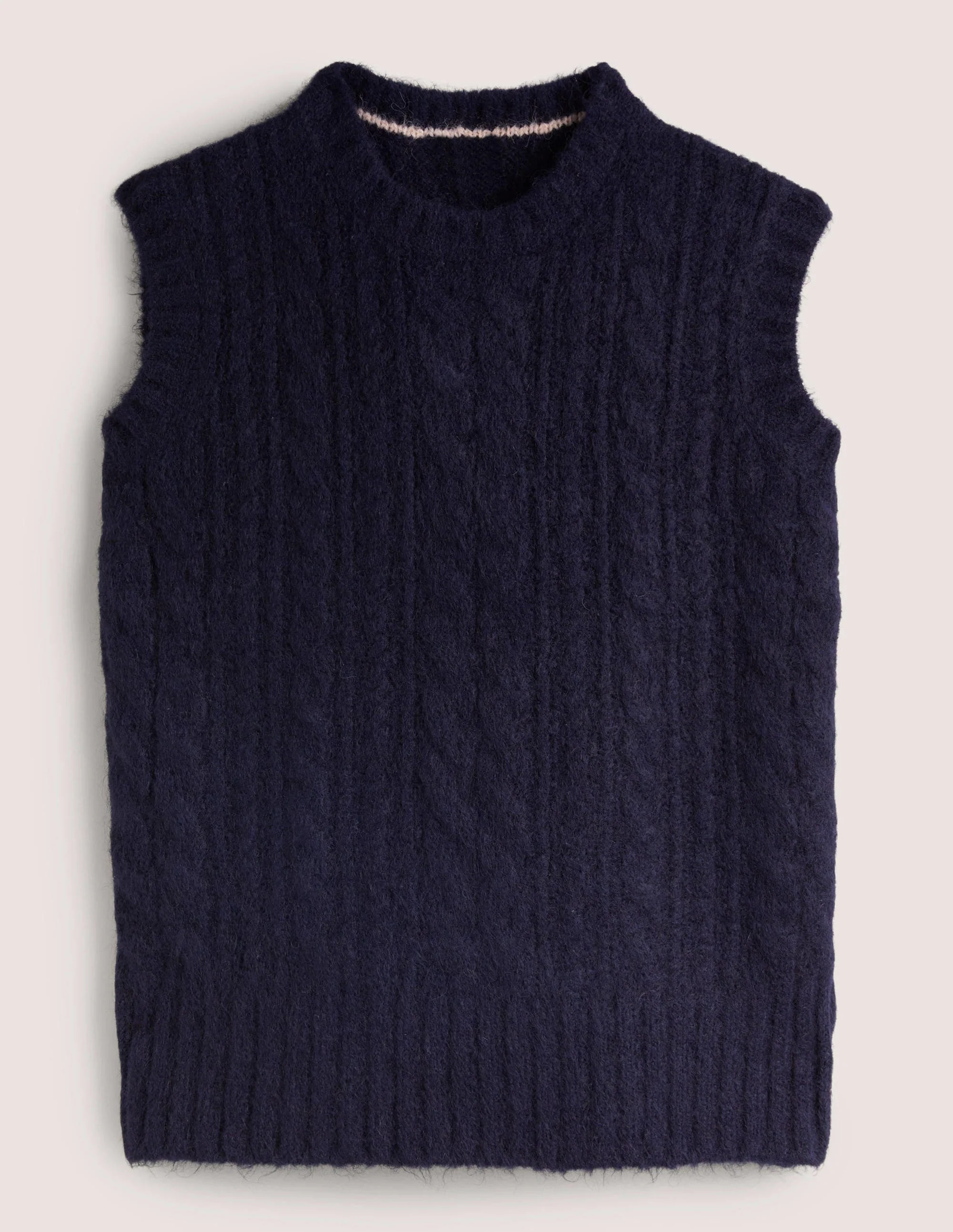 Relaxed Cable Sweater Vest-Navy - Image 5