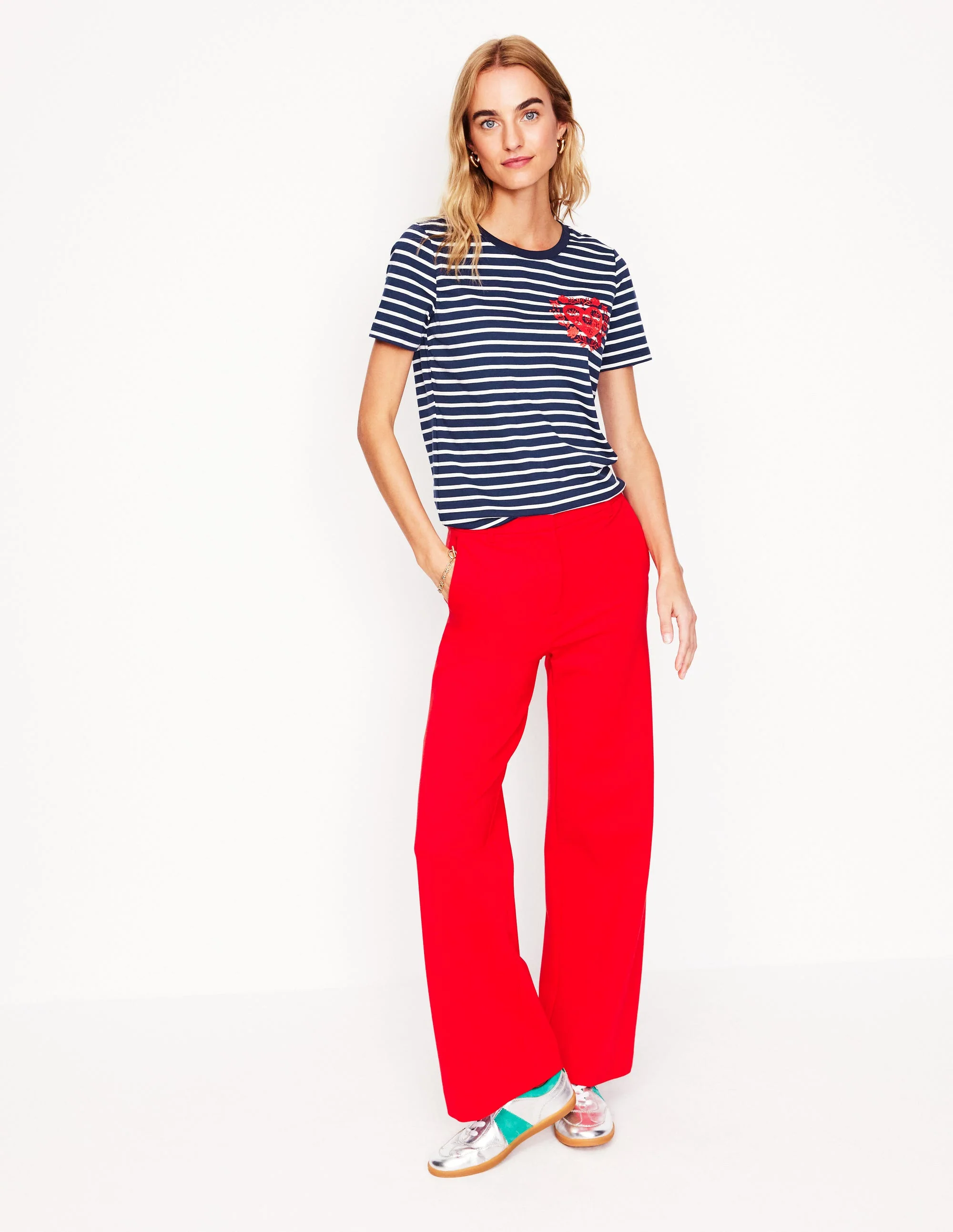 Relaxed Novelty T-Shirt-French Navy, Hearts - Image 4