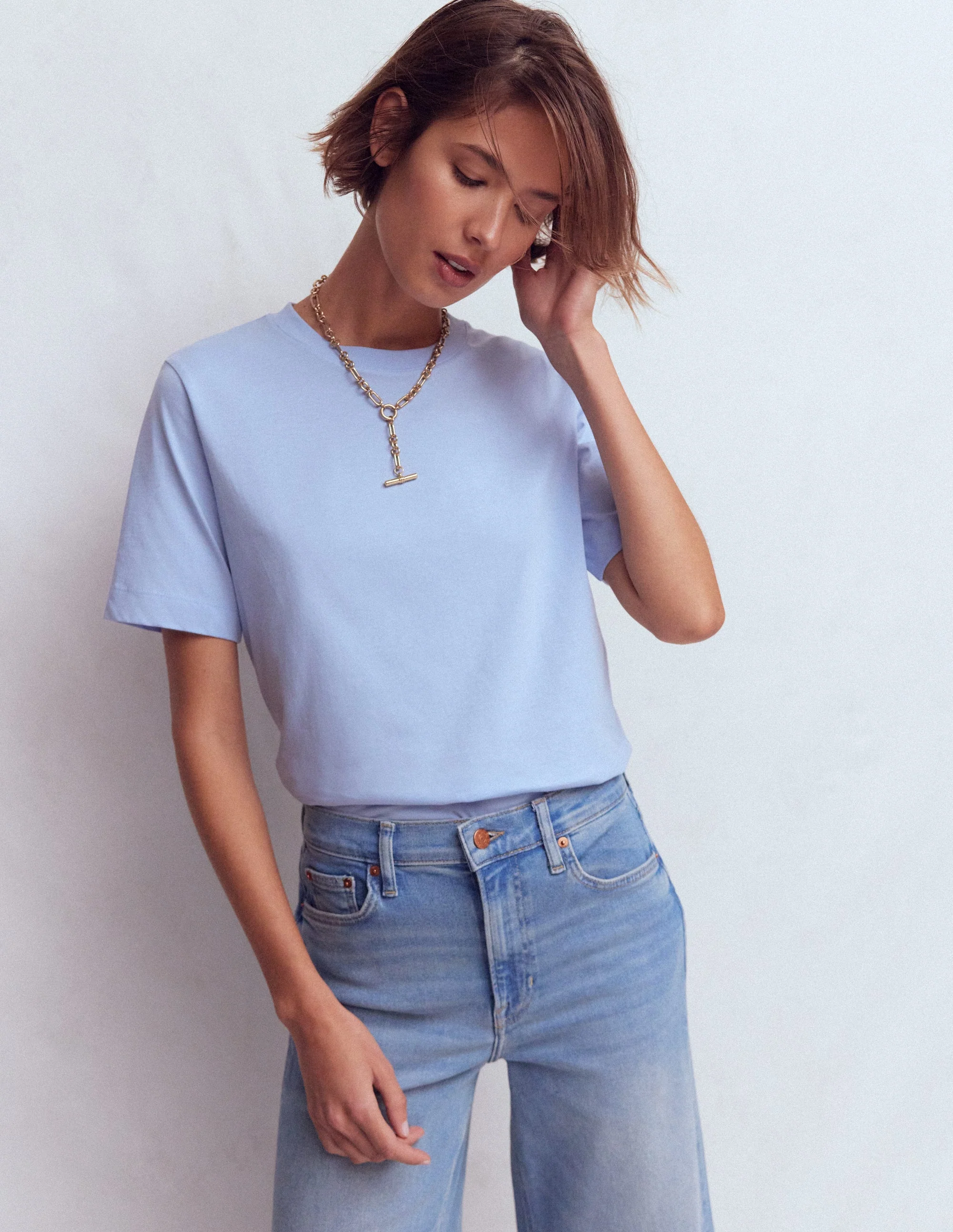 Ren Relaxed Cotton T-shirt-Brunnera Blue - Image 4