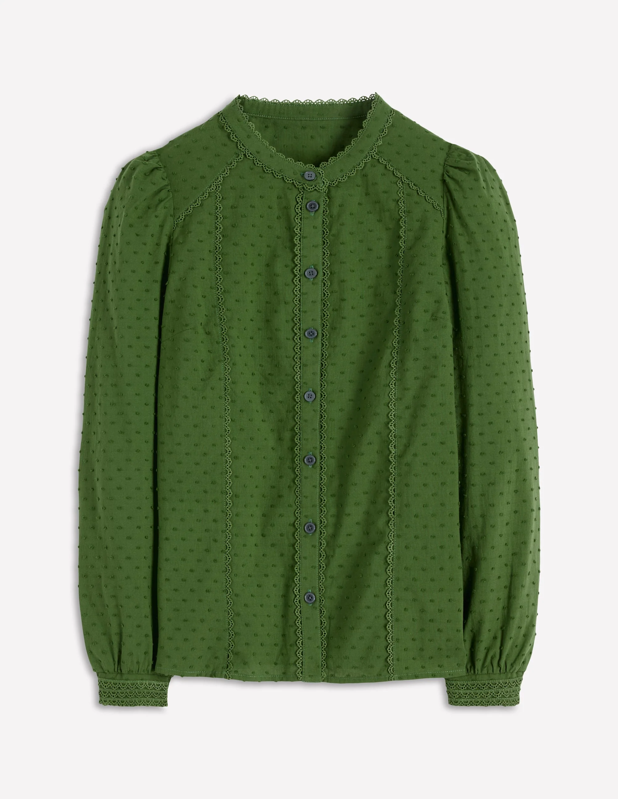 Rhea Cotton Dobby Top-Promenade Green - Image 5