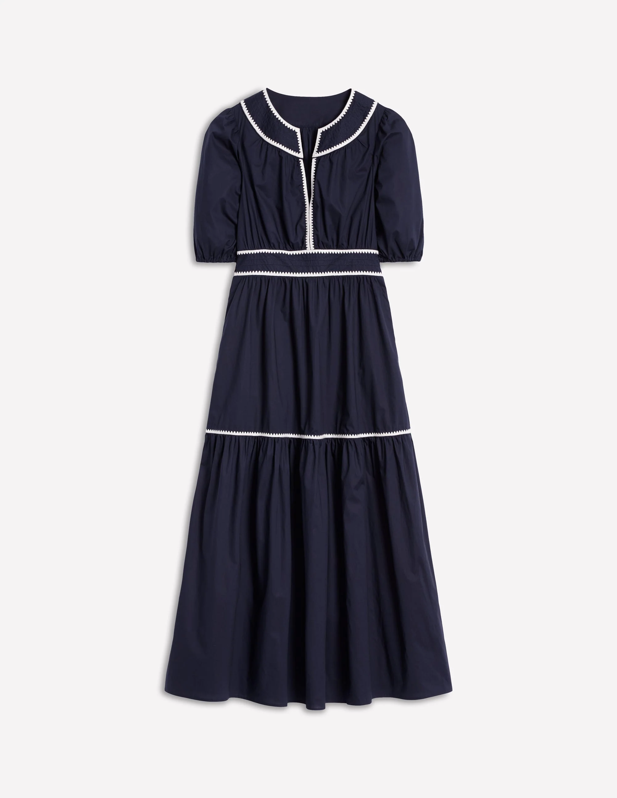 Rhea Embroidered Midi Dress-Navy - Image 8