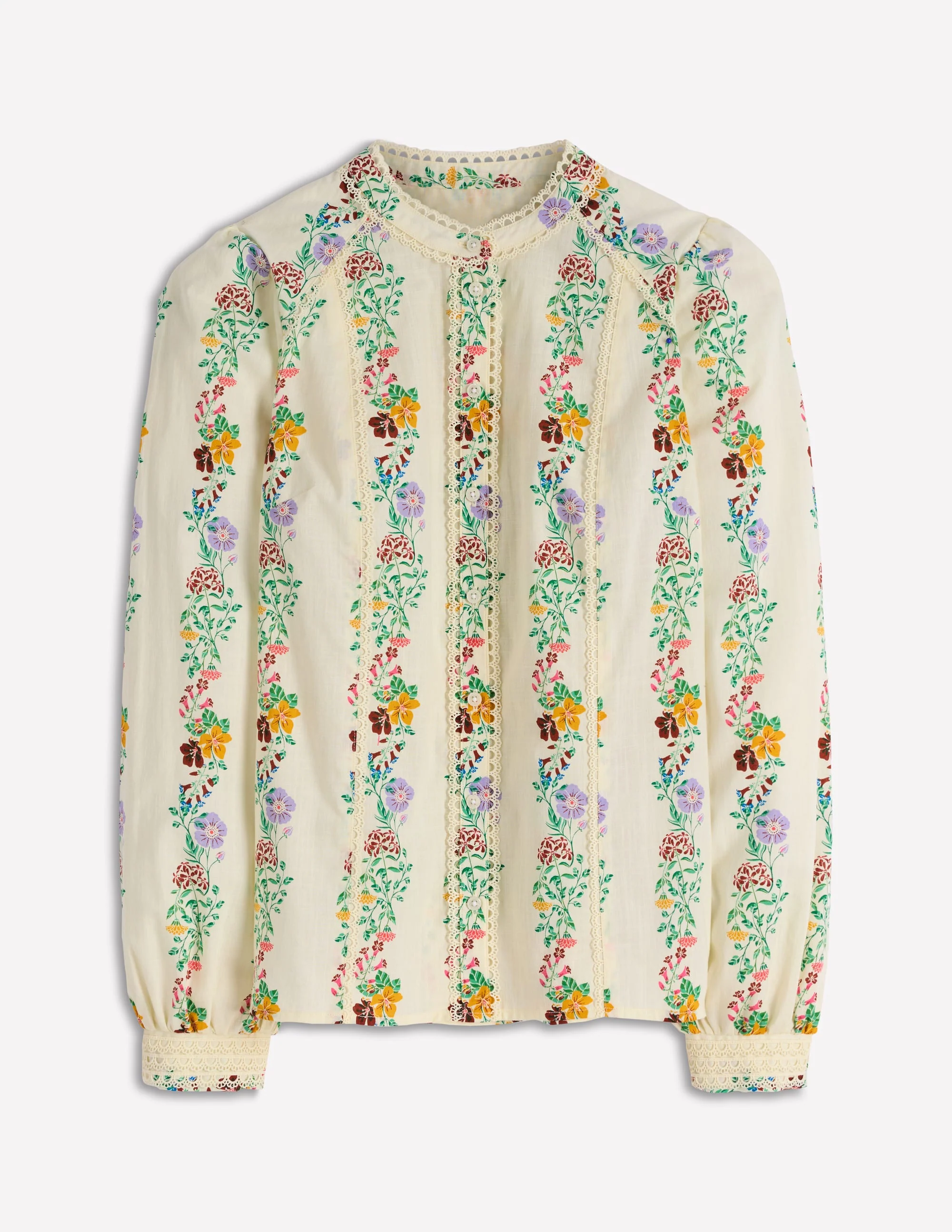 Rhea Trim  Insert Cotton Top-Multi, Blossom Trail - Image 7