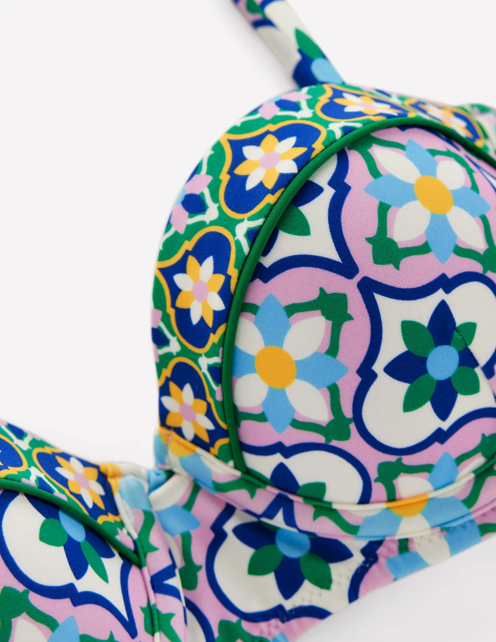 Rhodes Cup-Size Bikini Top-Multi, Floweret Tile - Image 6