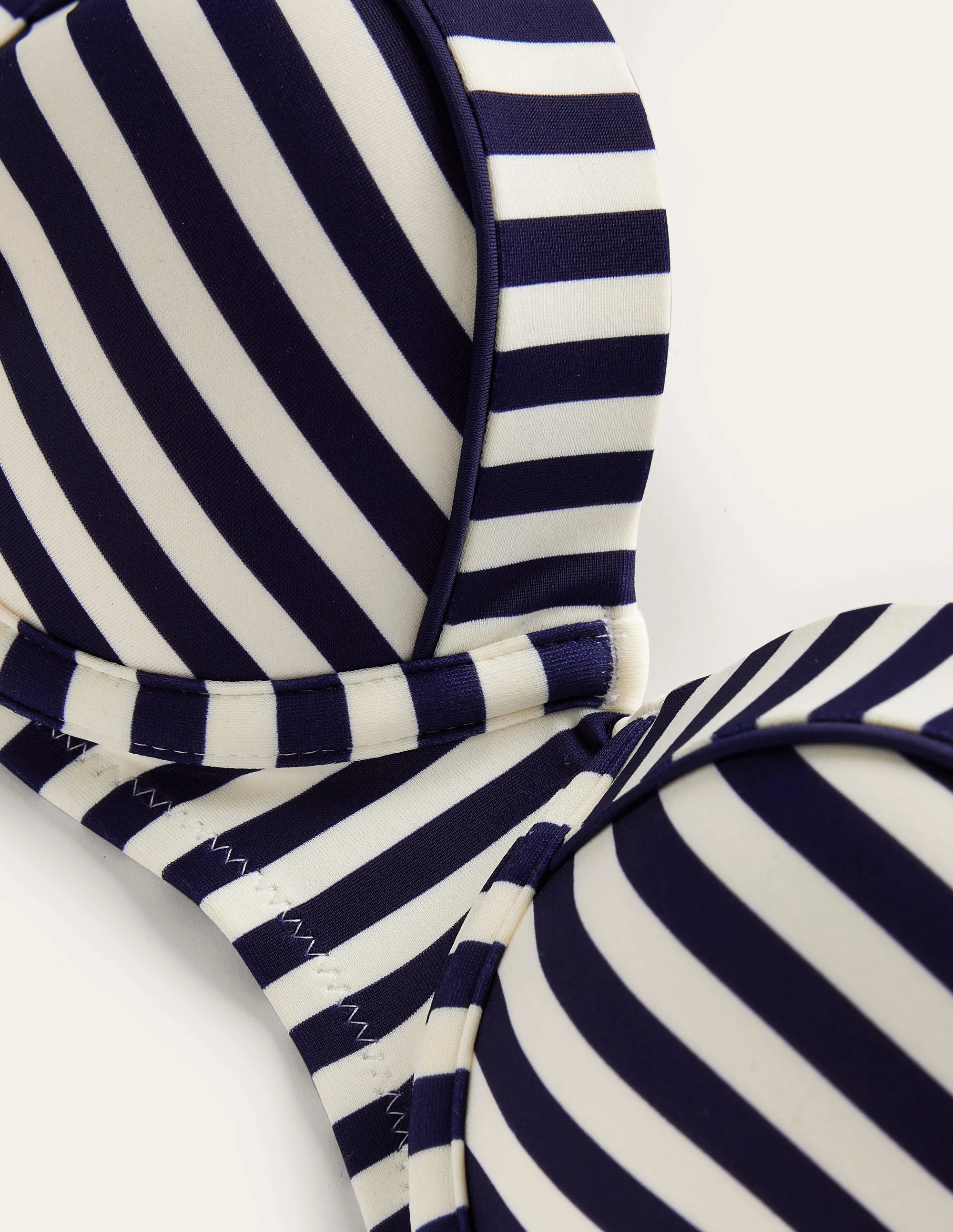 Rhodes Cup-Size Bikini Top-Navy, Ivory Stripe - Image 8