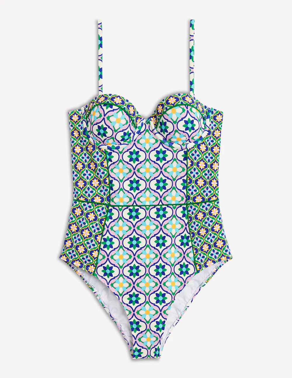Rhodes Cup-Size Swimsuit-Multi, Floweret Tile - Image 5
