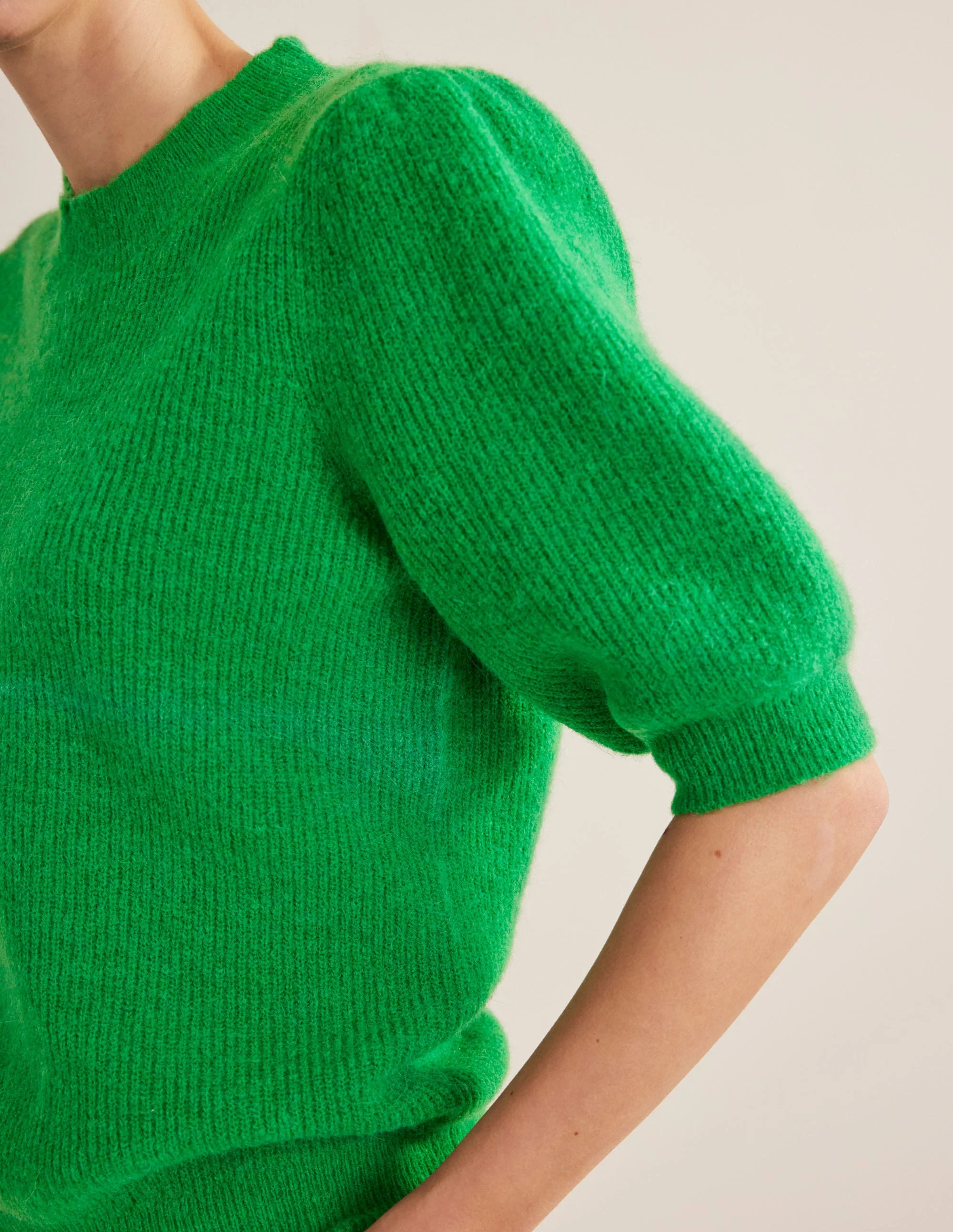 Ribbed Fluffy Top-Green Bee - Image 2