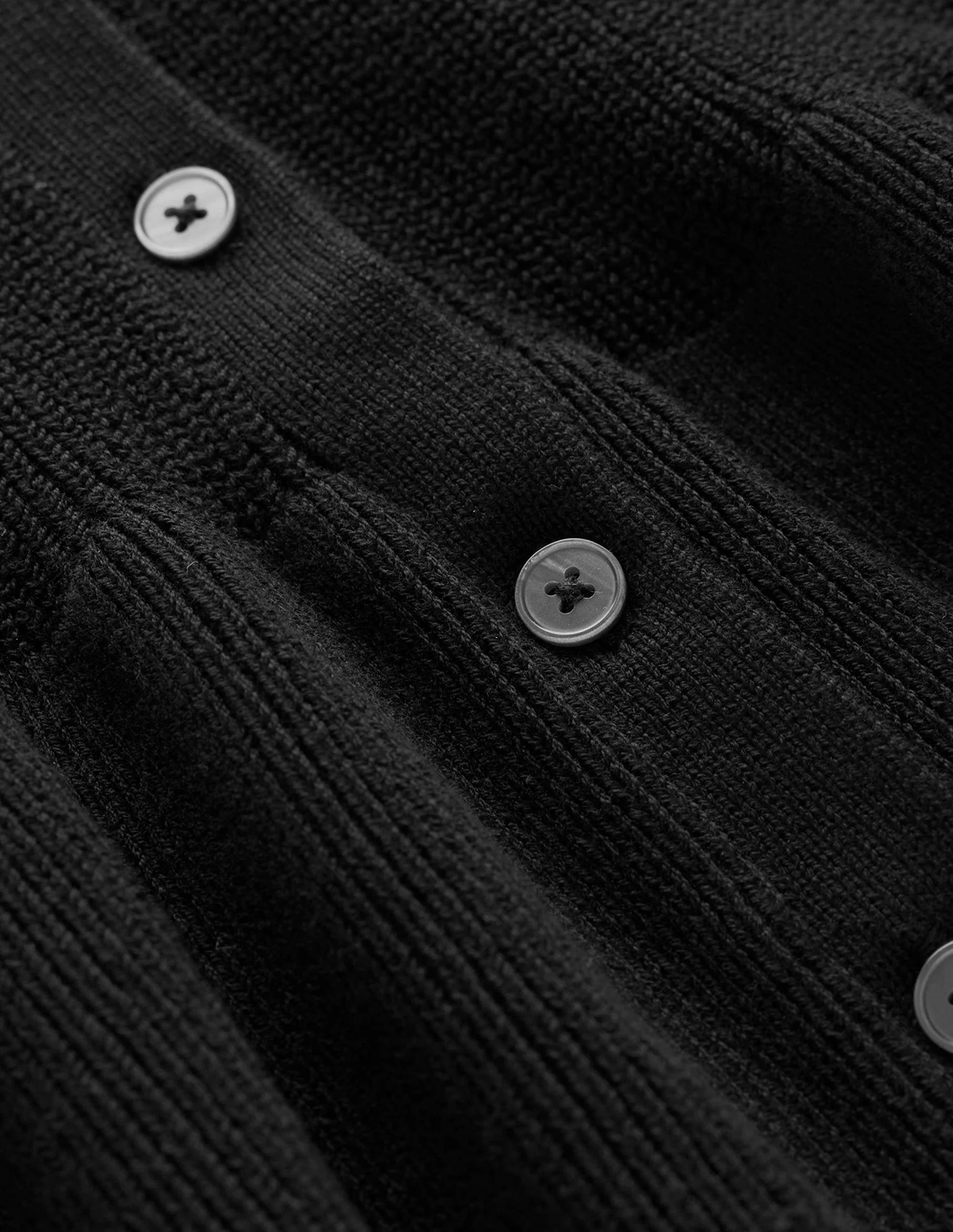 Ribbed Peplum Cardigan-Black - Image 6