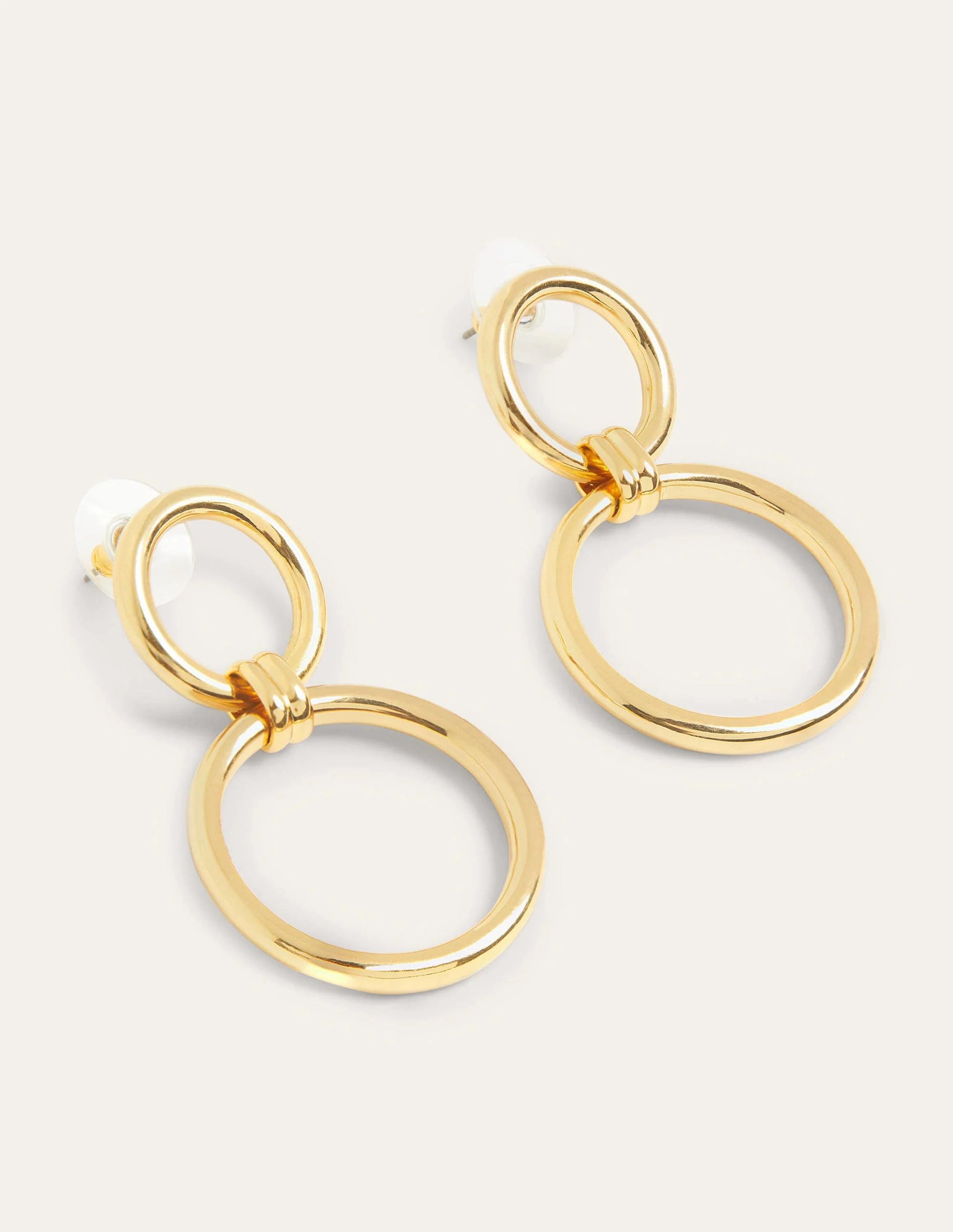 Ring Link Earrings-Gold - Image 2