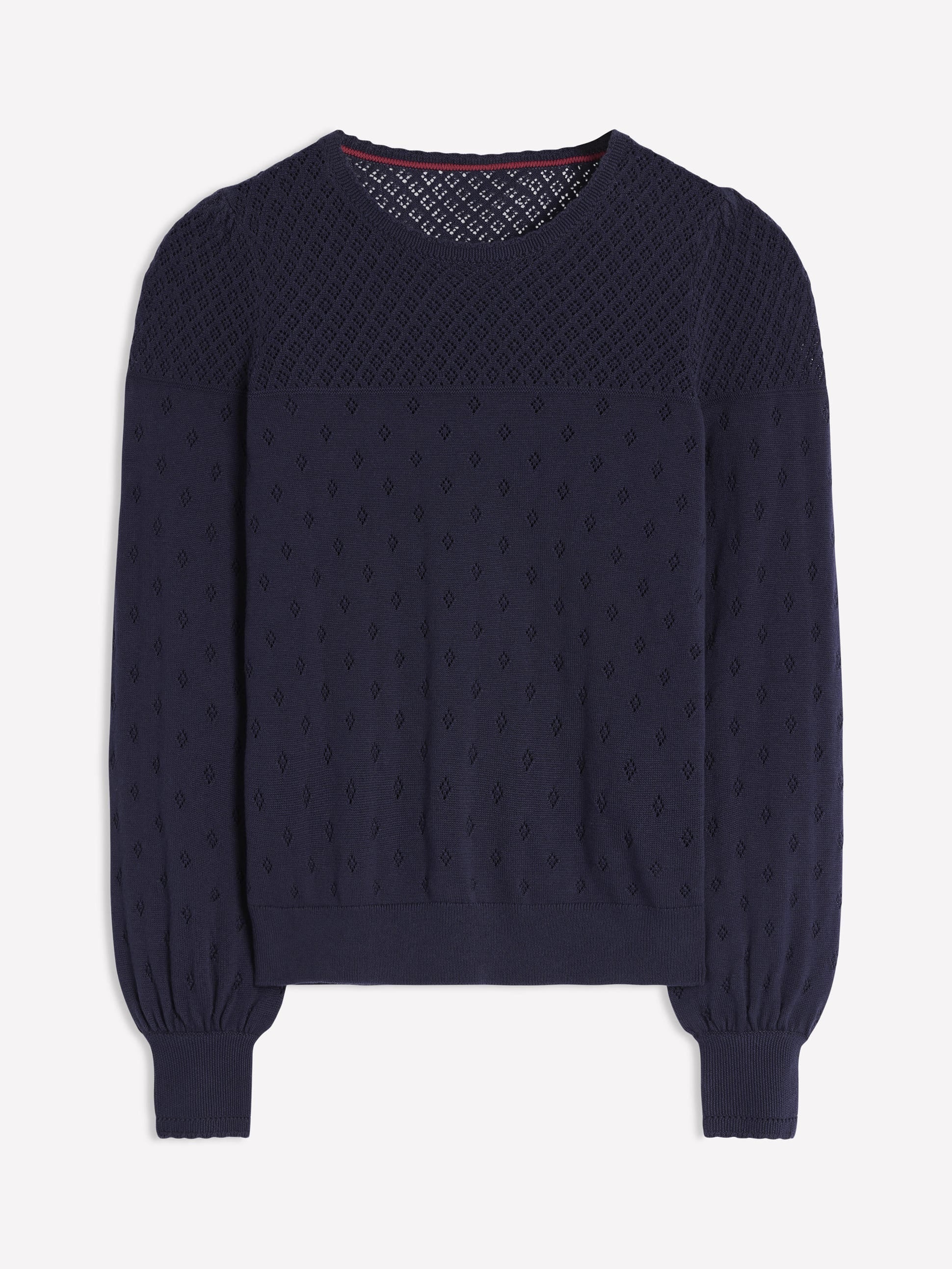 Rosalie Pointelle Sweater-Navy - Image 5