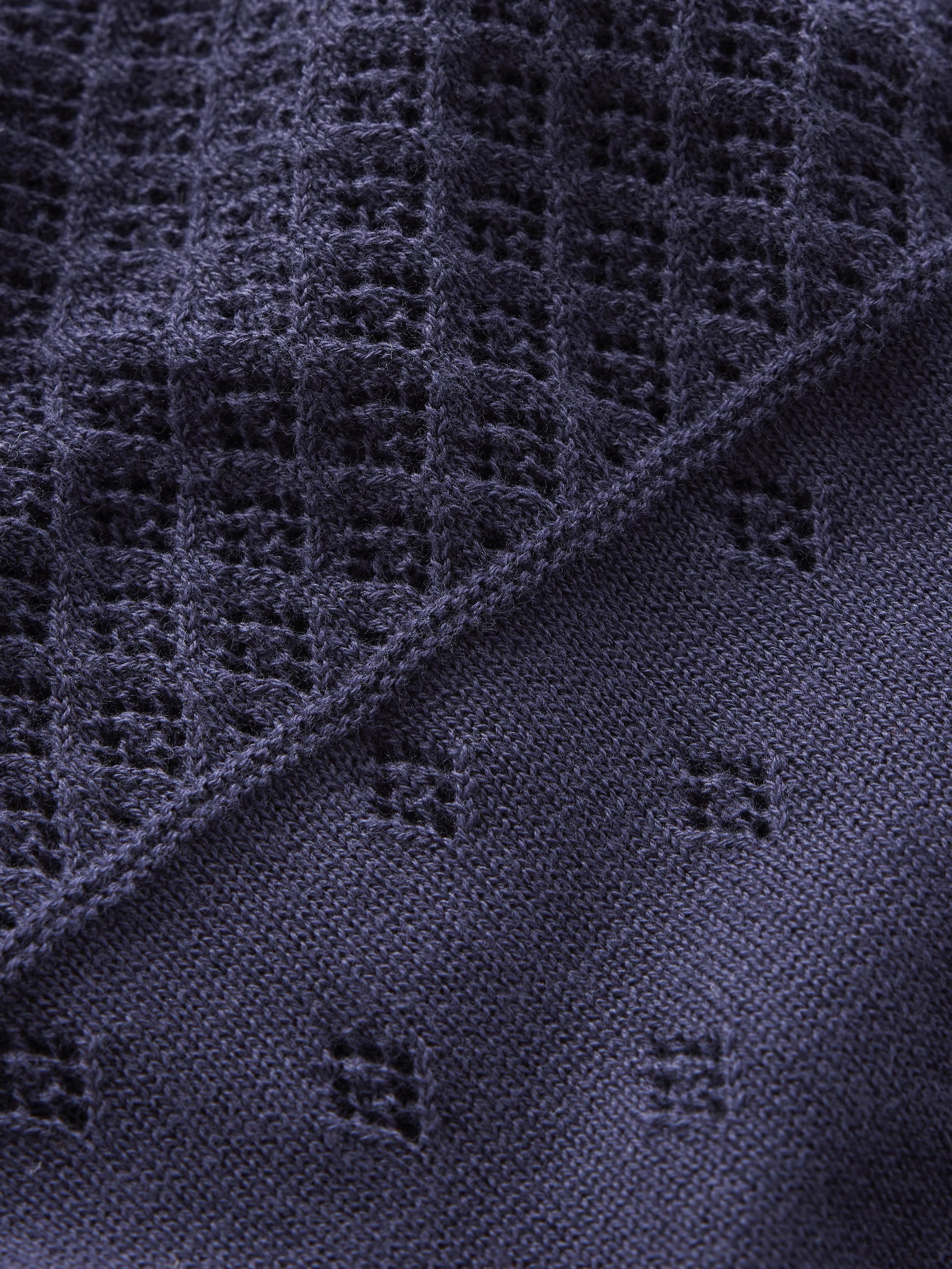 Rosalie Pointelle Sweater-Navy - Image 6