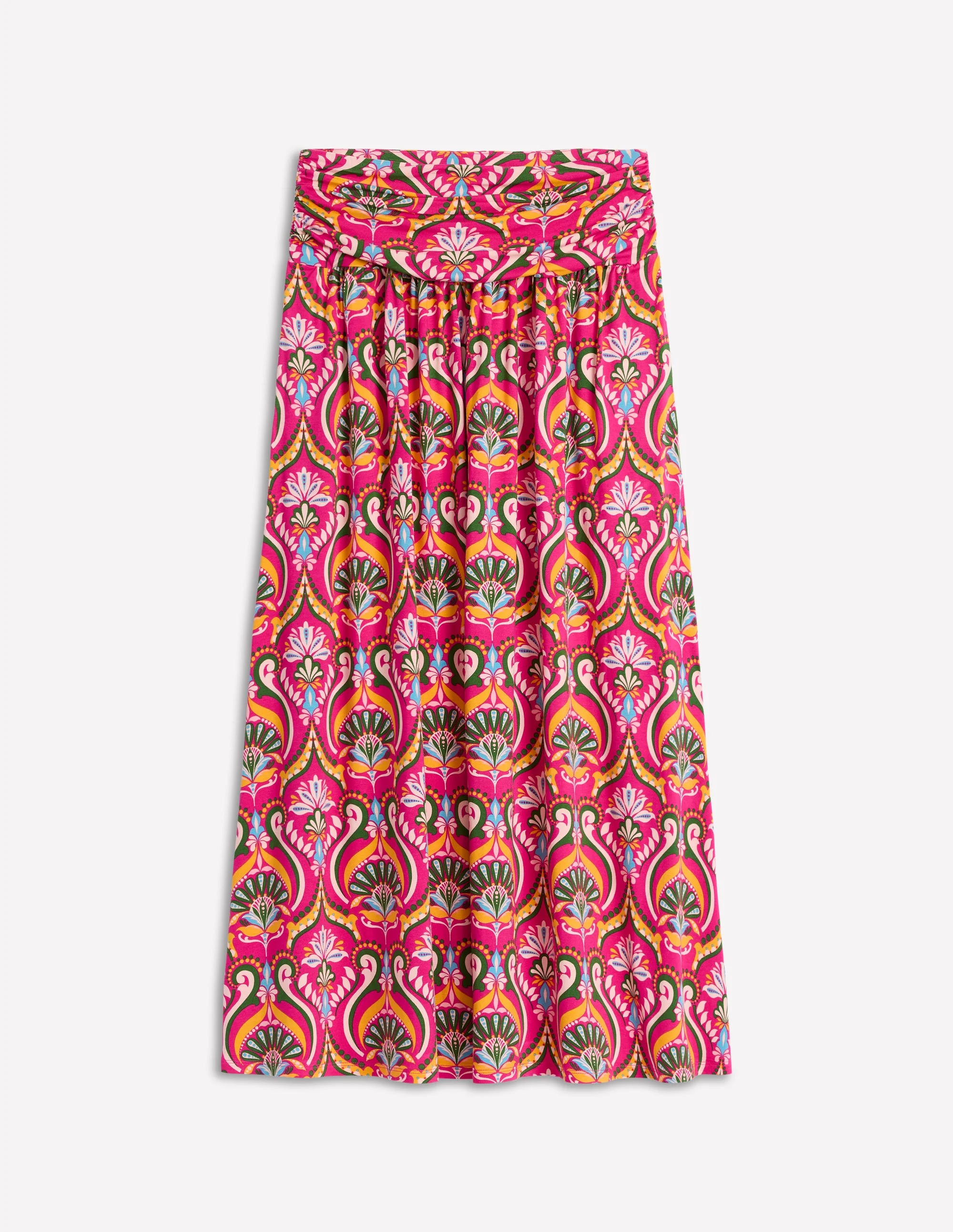 Rosaline Jersey Skirt-Pink Peony, Ornamental Floral - Image 5