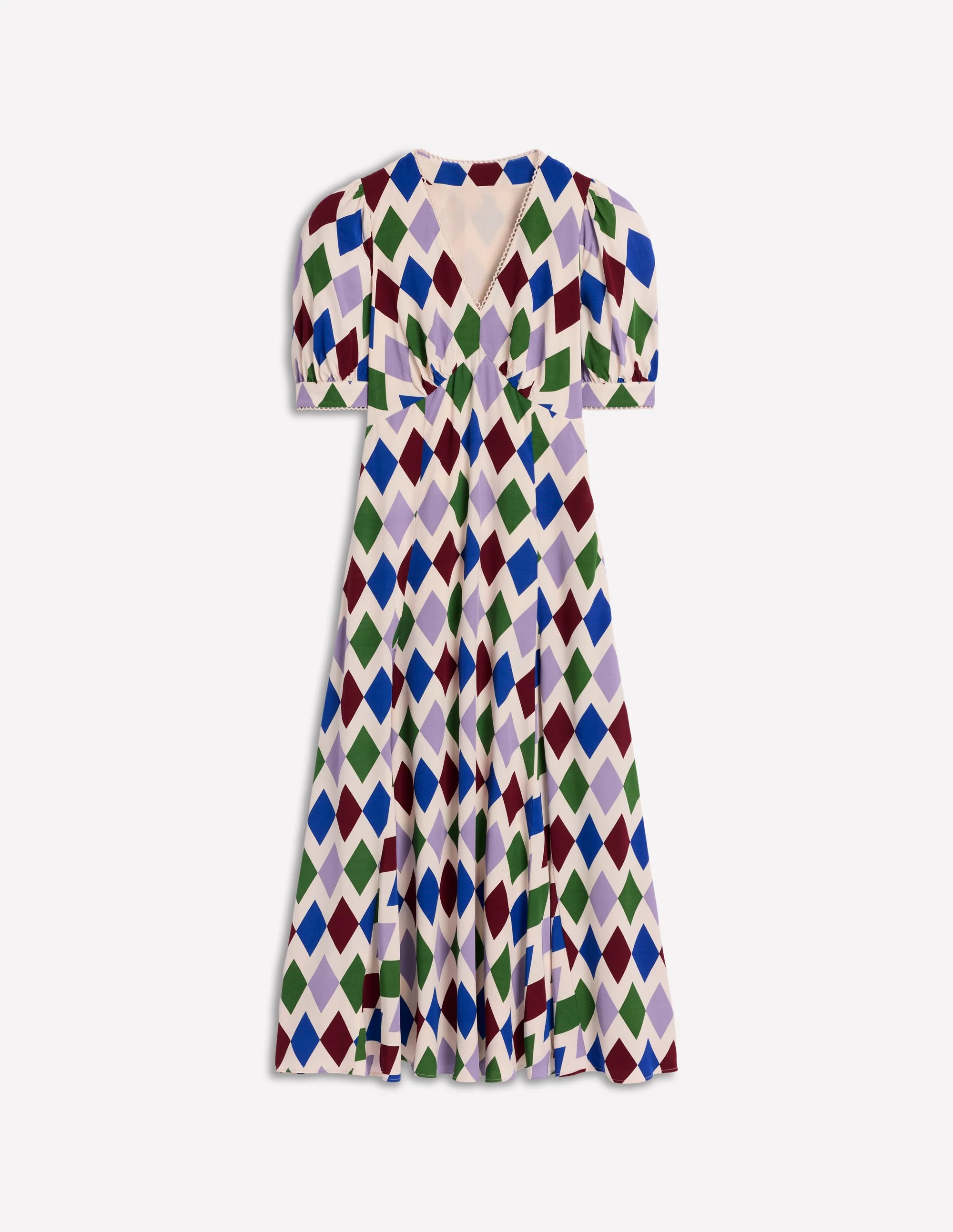 Rosie Godet Tea Dress-Multi, Diamond Stripe - Image 6
