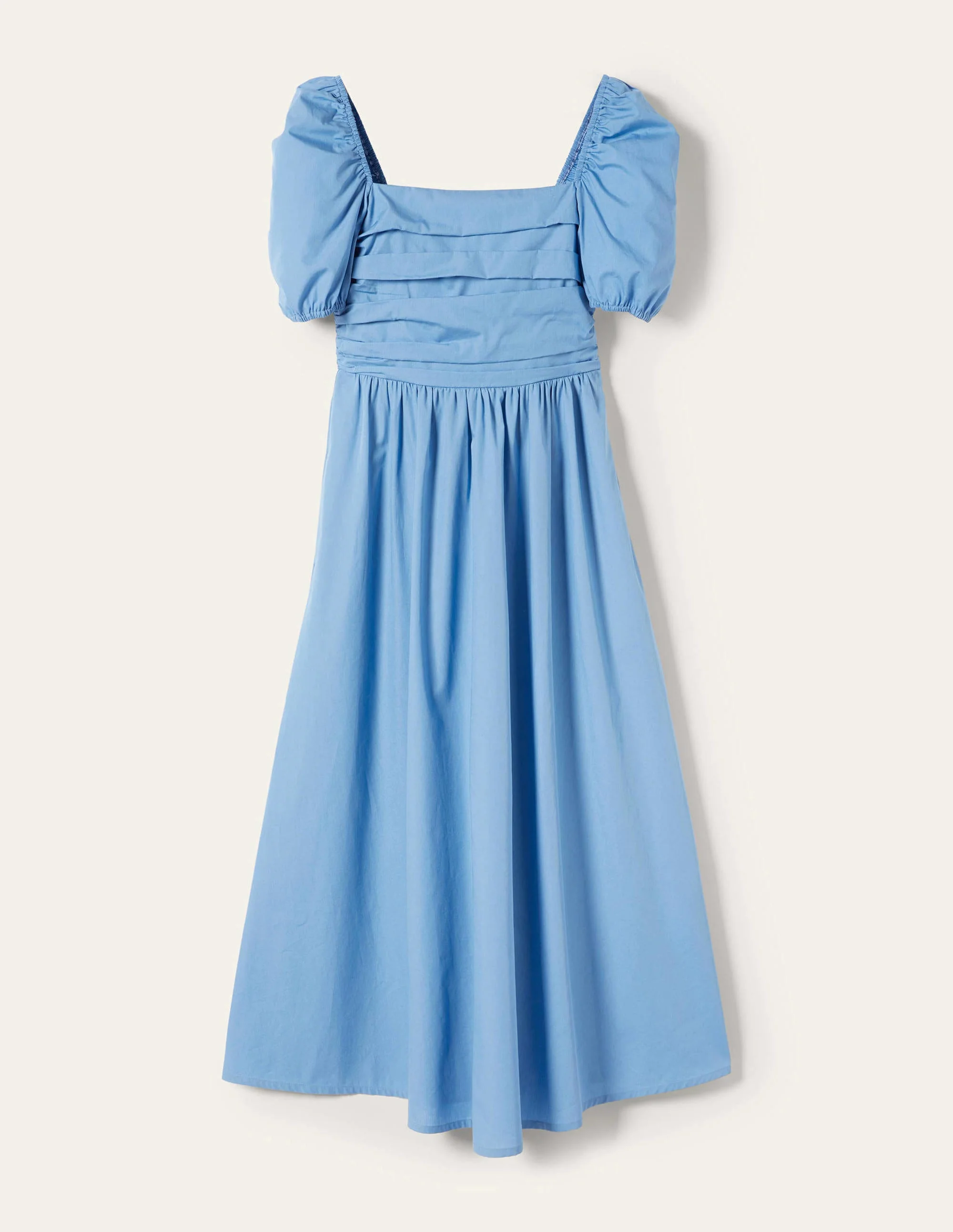 Ruched Bodice Midi Dress-Riviera Blue - Image 7