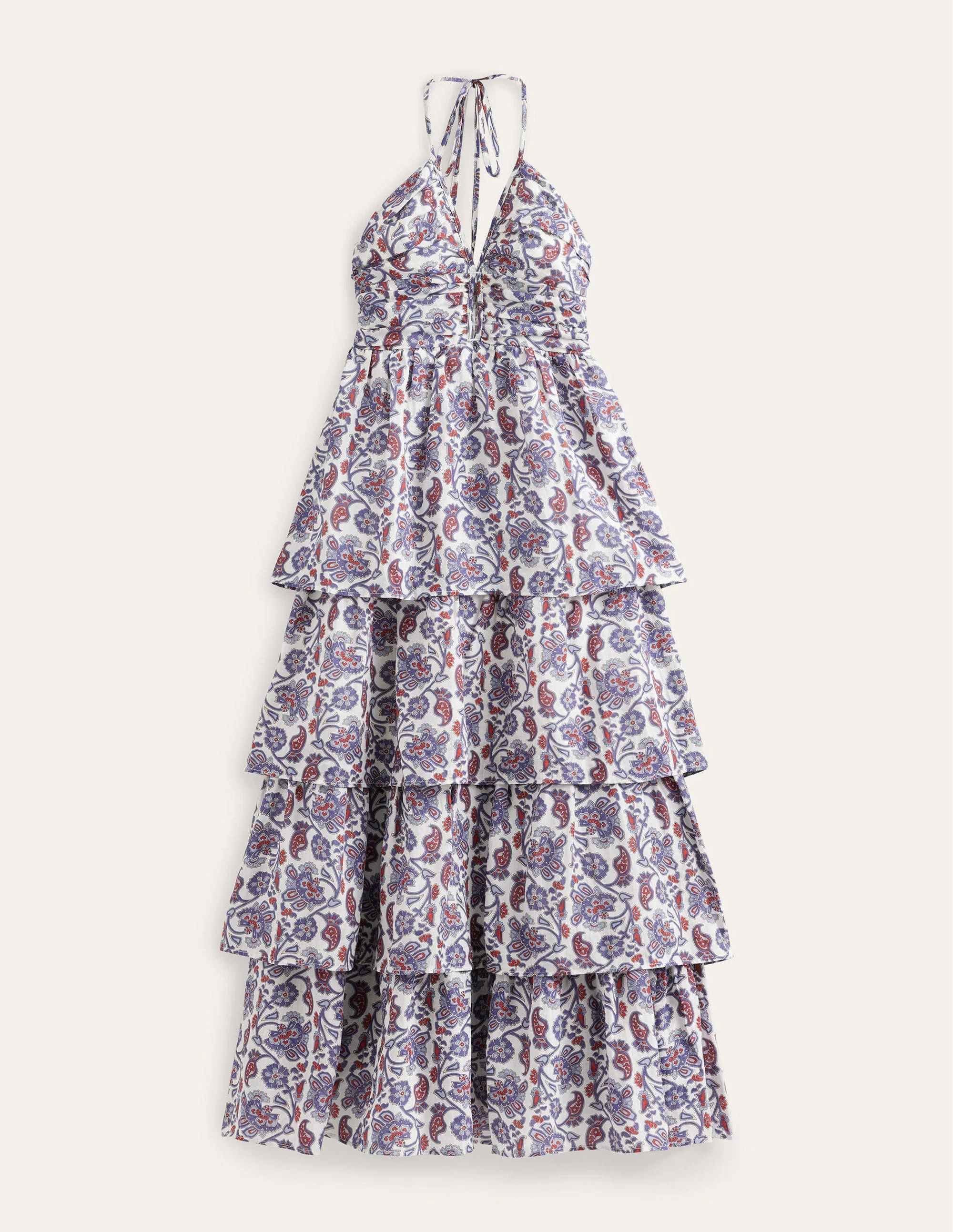 Ruched Tiered Maxi Dress-Nightshadow Blue - Image 7