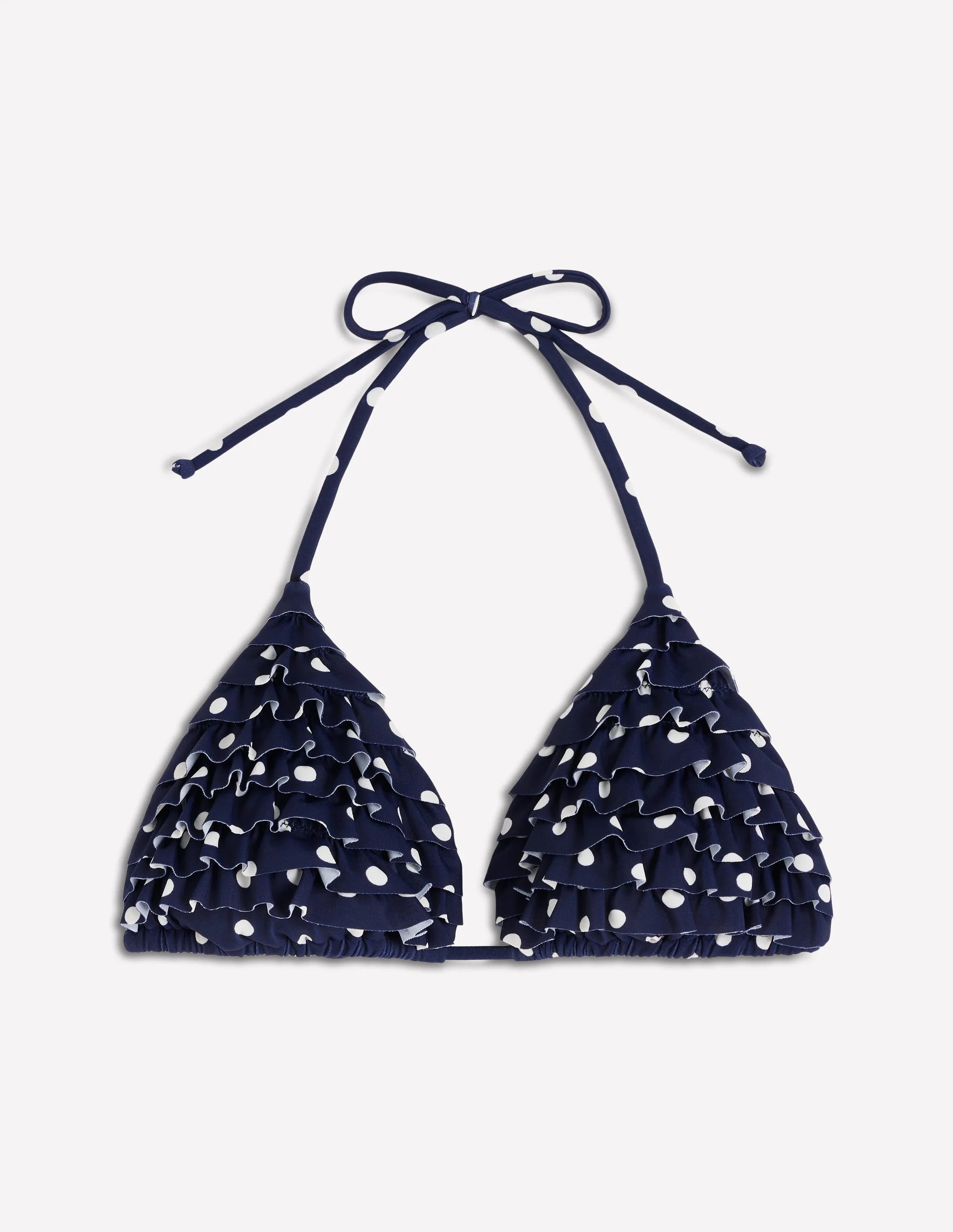 Ruffle Bikini Top-Navy Spot - Image 6