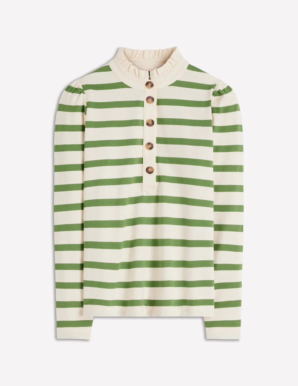 Ruffle Collar Mariner-Ivory and Safari Green Stripe - Image 5