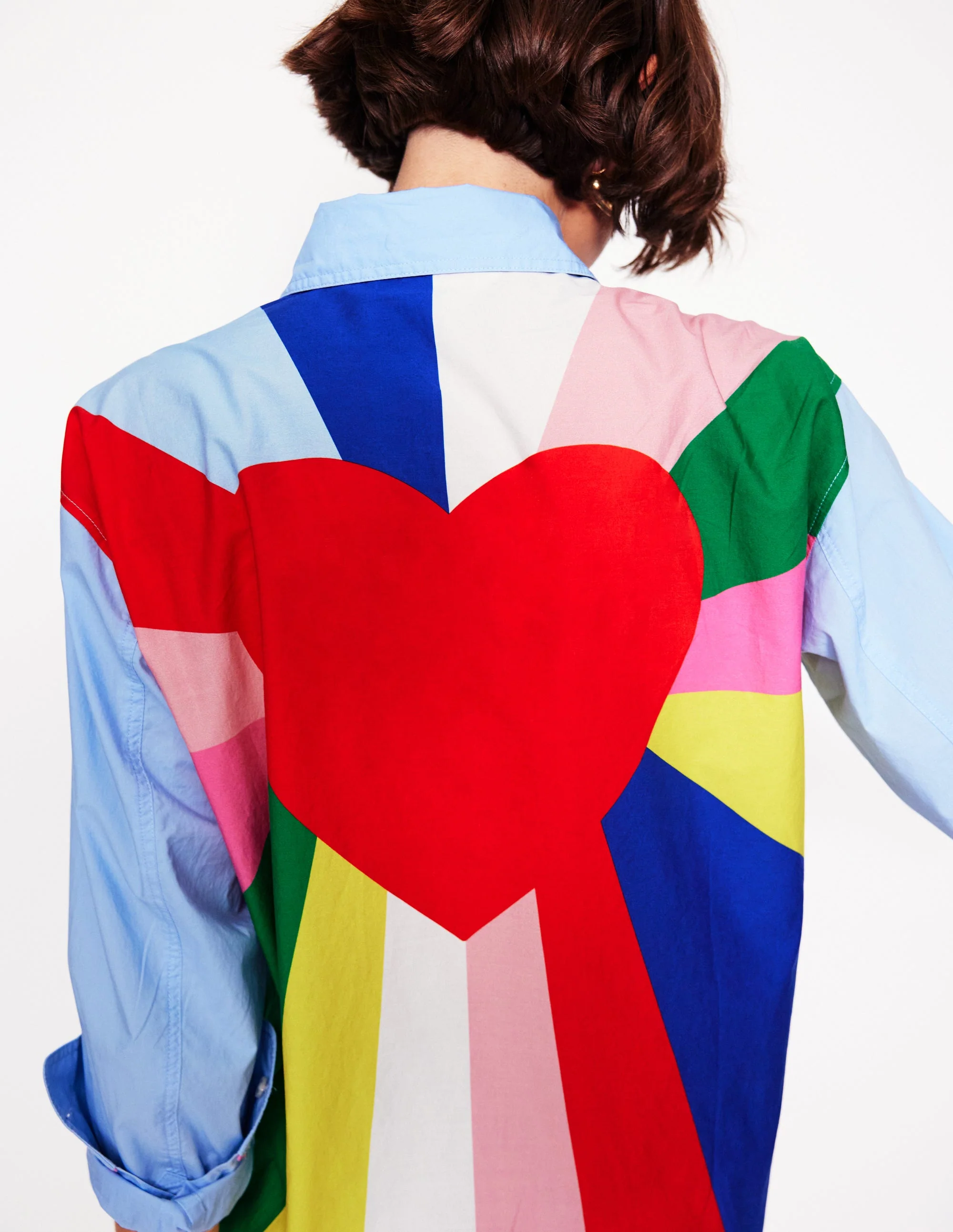 Sadie Relaxed Cotton Shirt-Multi, Heart Spectrum - Image 2