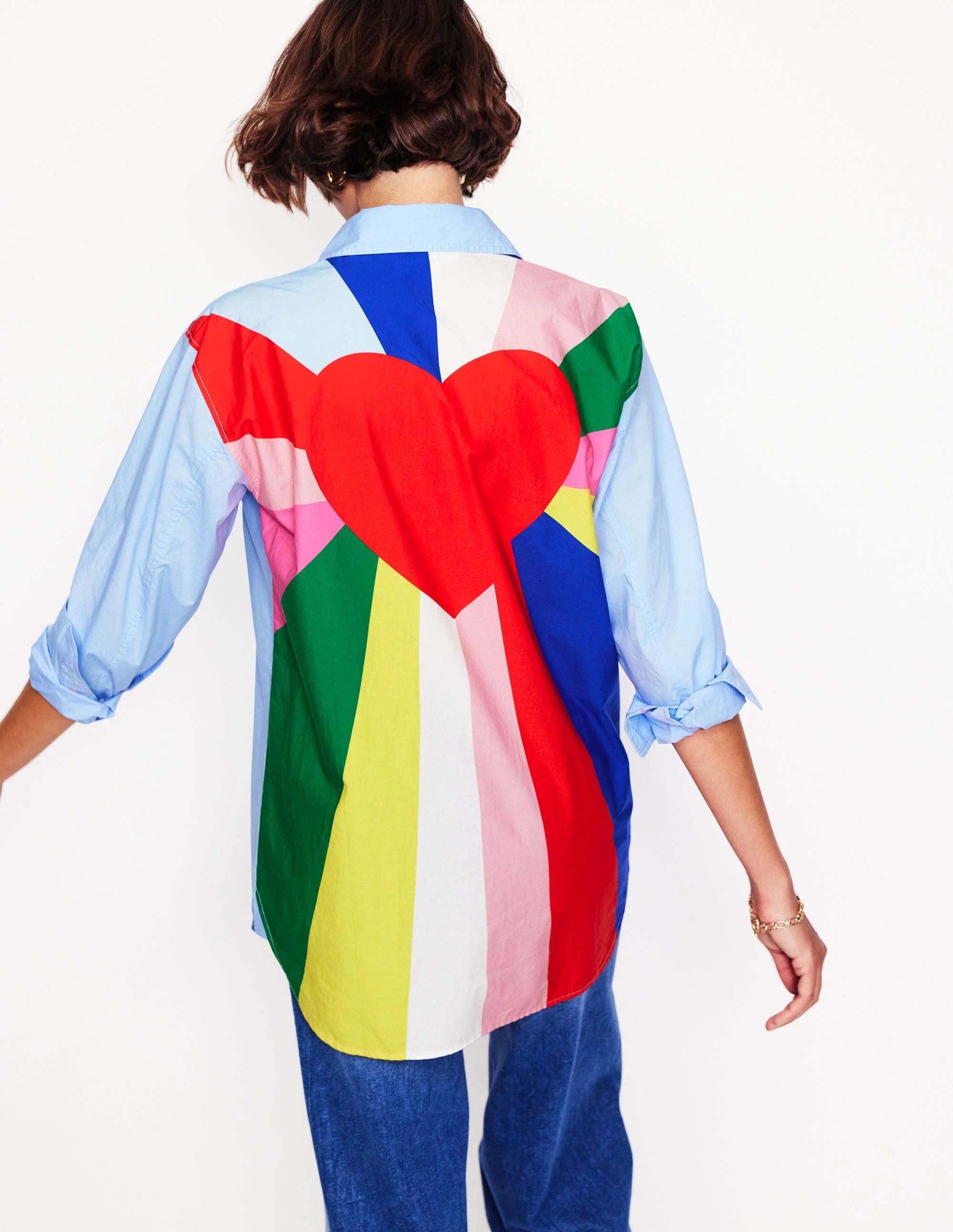 Sadie Relaxed Cotton Shirt-Multi, Heart Spectrum - Image 4