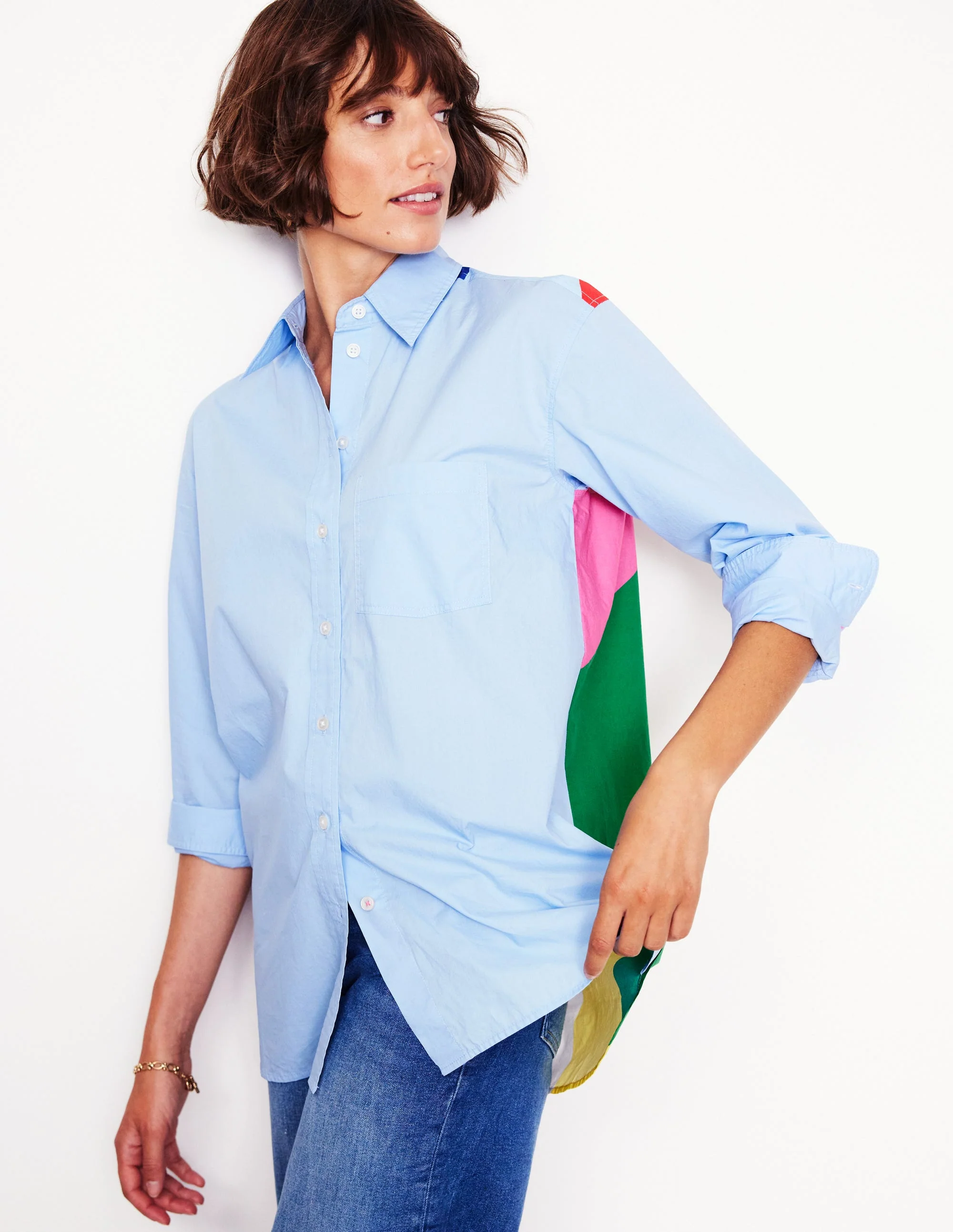 Sadie Relaxed Cotton Shirt-Multi, Heart Spectrum - Image 5