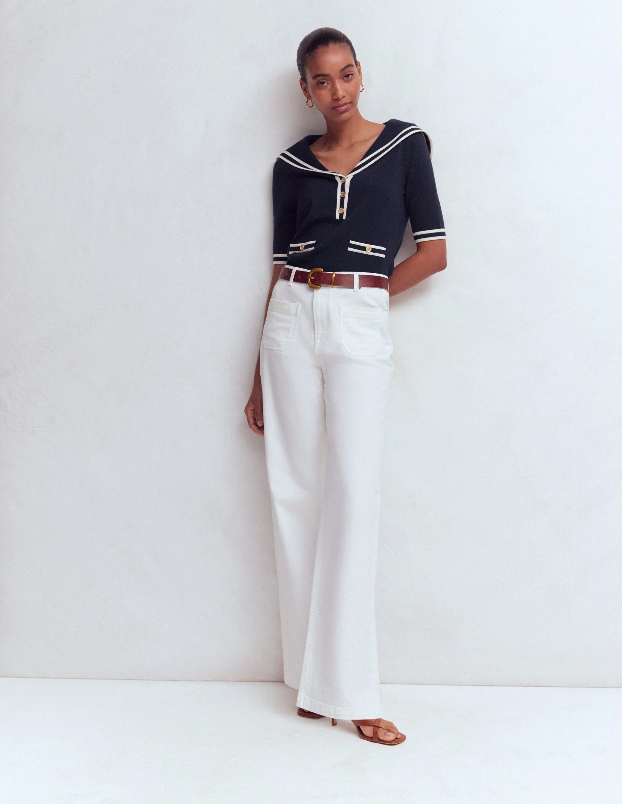 Sailor Collar sweater-Navy - Image 5