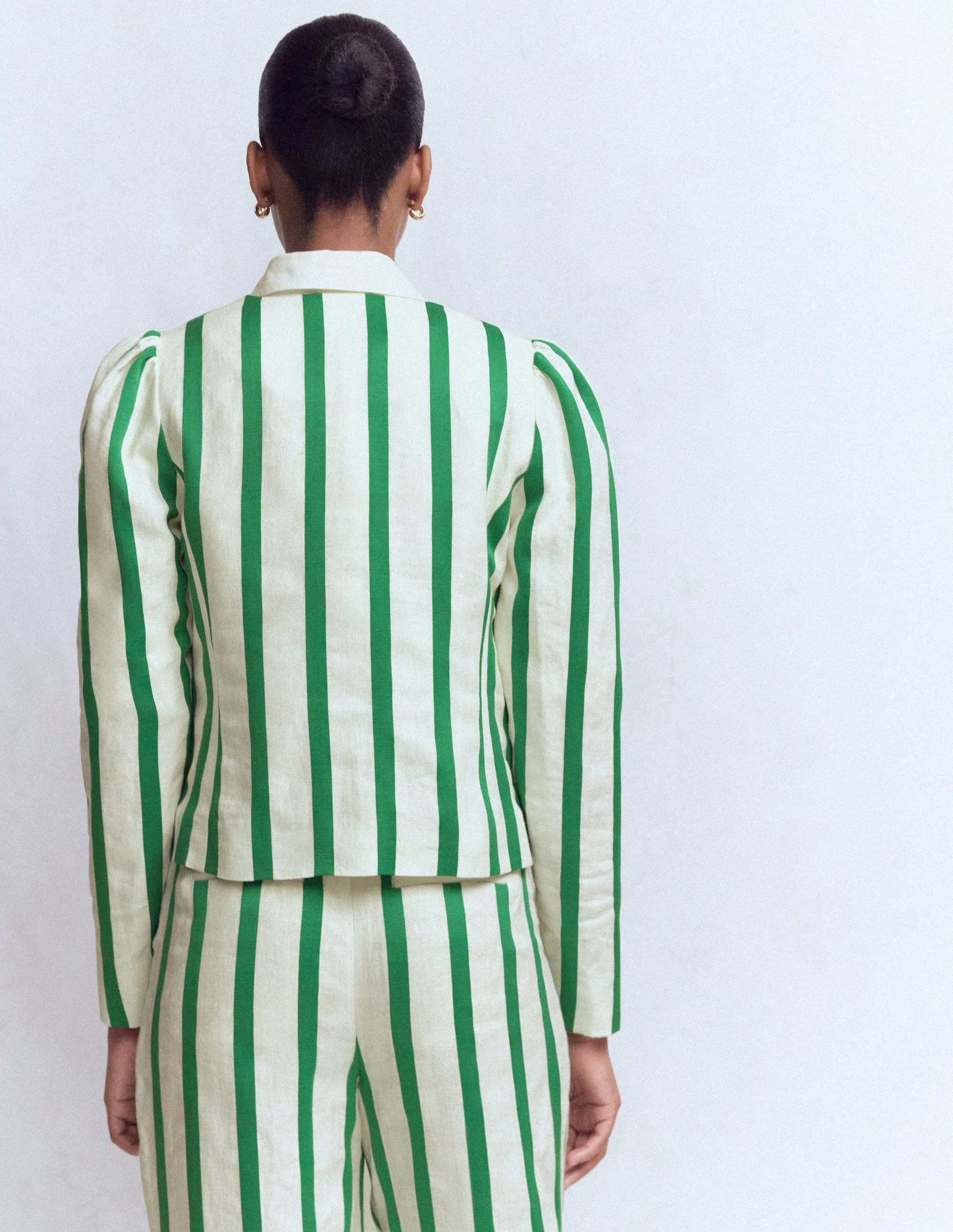 Salisbury Jacket-Ivory, Fresh Green Stripe - Image 3