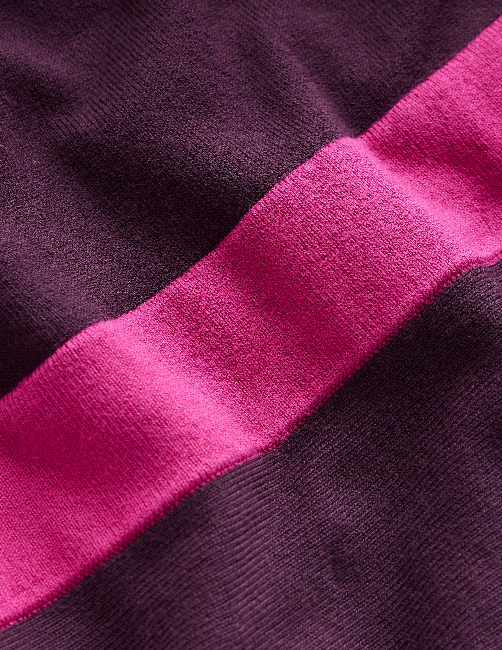Sam Colourblock Knitted Dress-Aubergine, Maroon Colourblock - Image 6